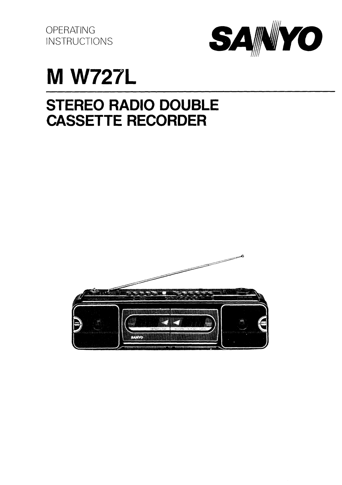 Sanyo M W727L Instruction Manual