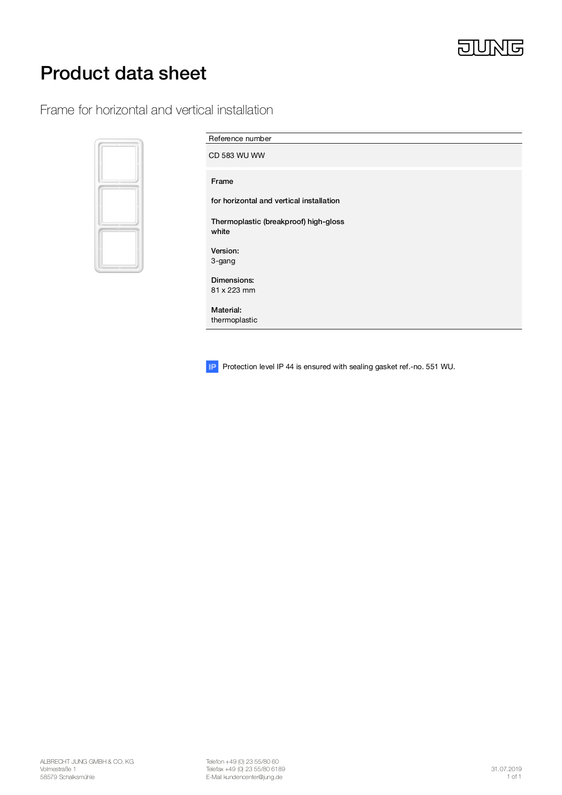 Jung CD 583 WU WW User Manual