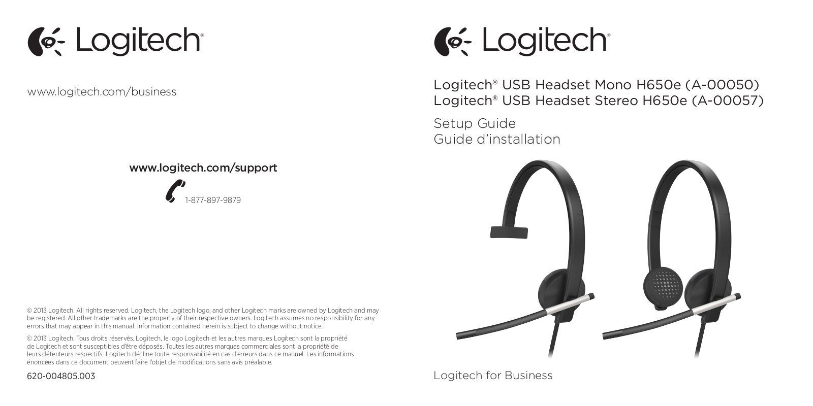 Logitech H650e Quick Start Manual