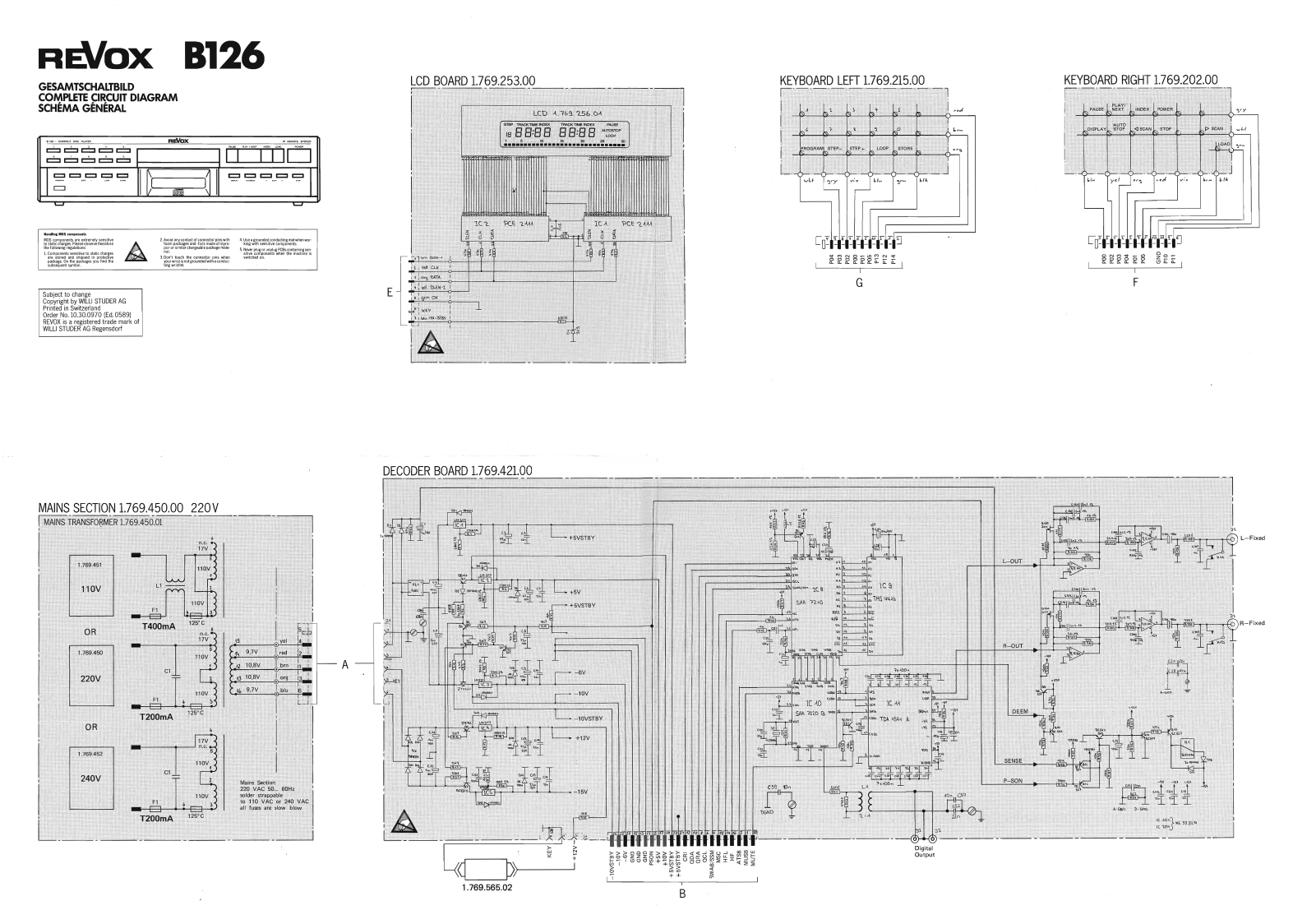 Revox B-126 Schematic