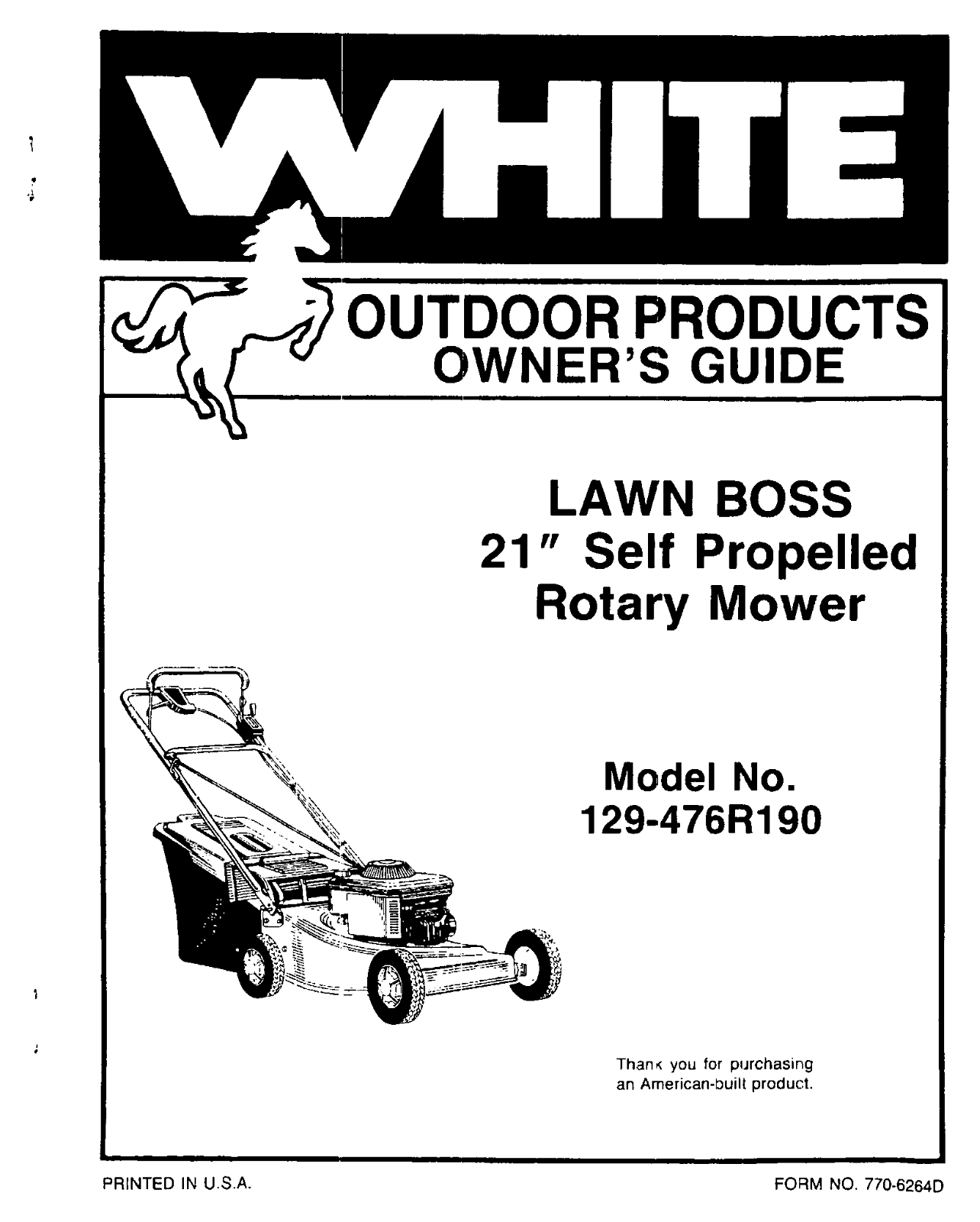 White Outdoor 129-476R190 User Manual