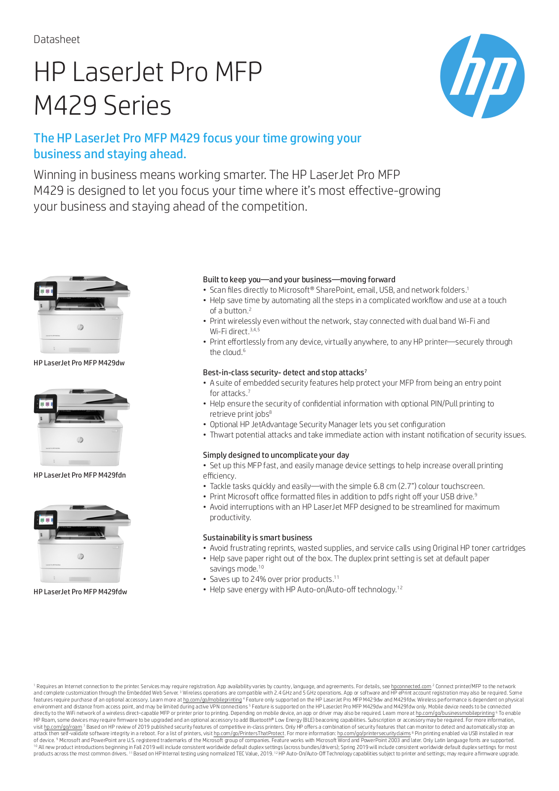 HP M429 Datasheet