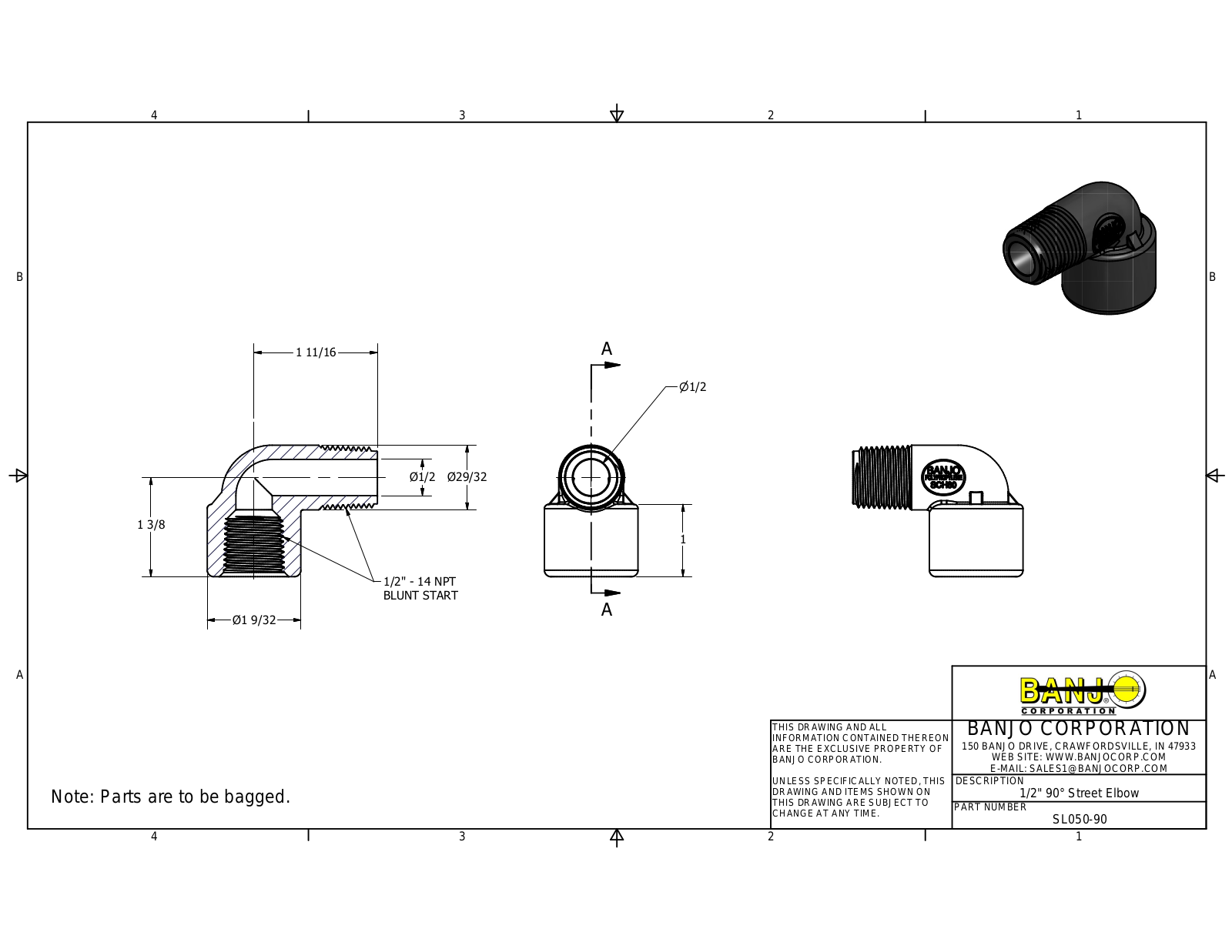Banjo SL050-90 Drawing - ManualMachine.com