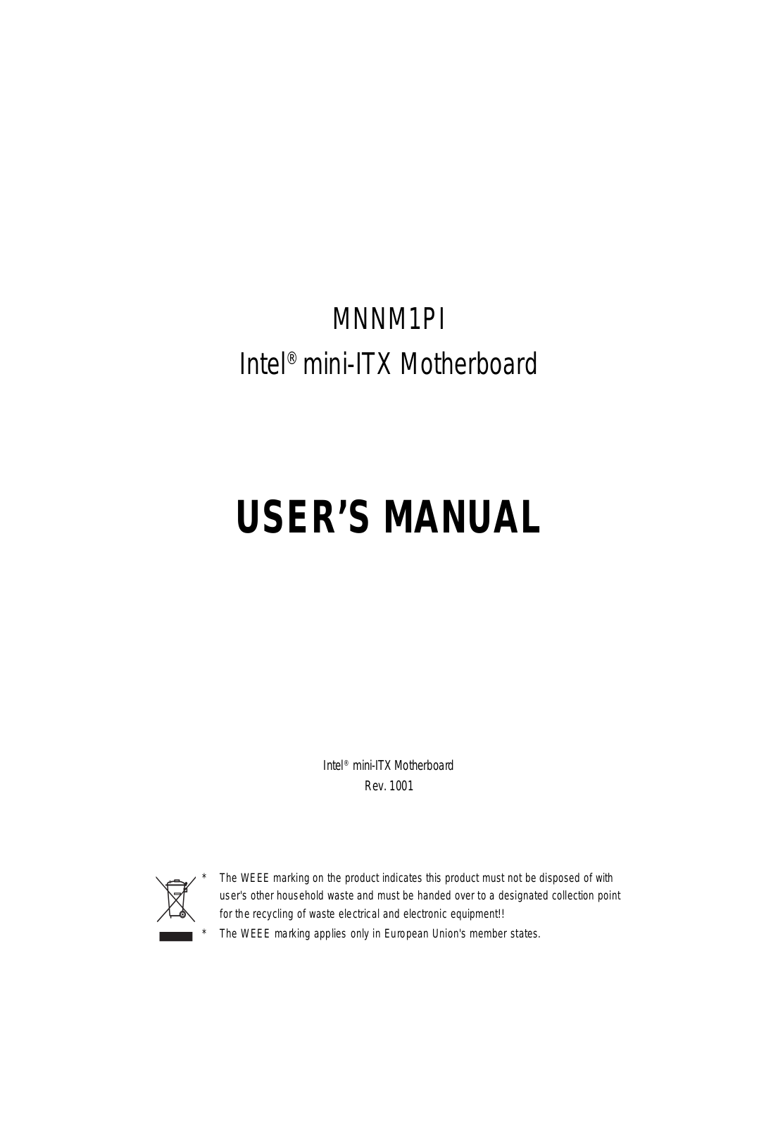 GIGABYTE MNNM1PI Owner's Manual