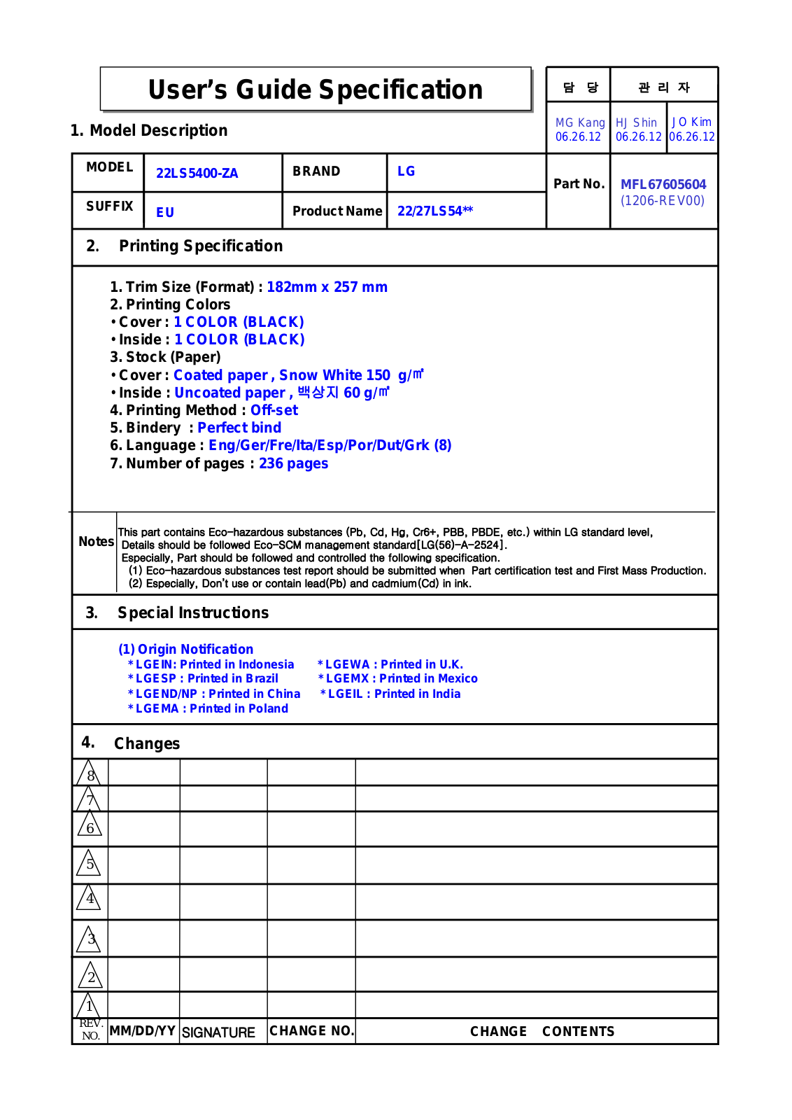 LG 27LS5400 User Manual