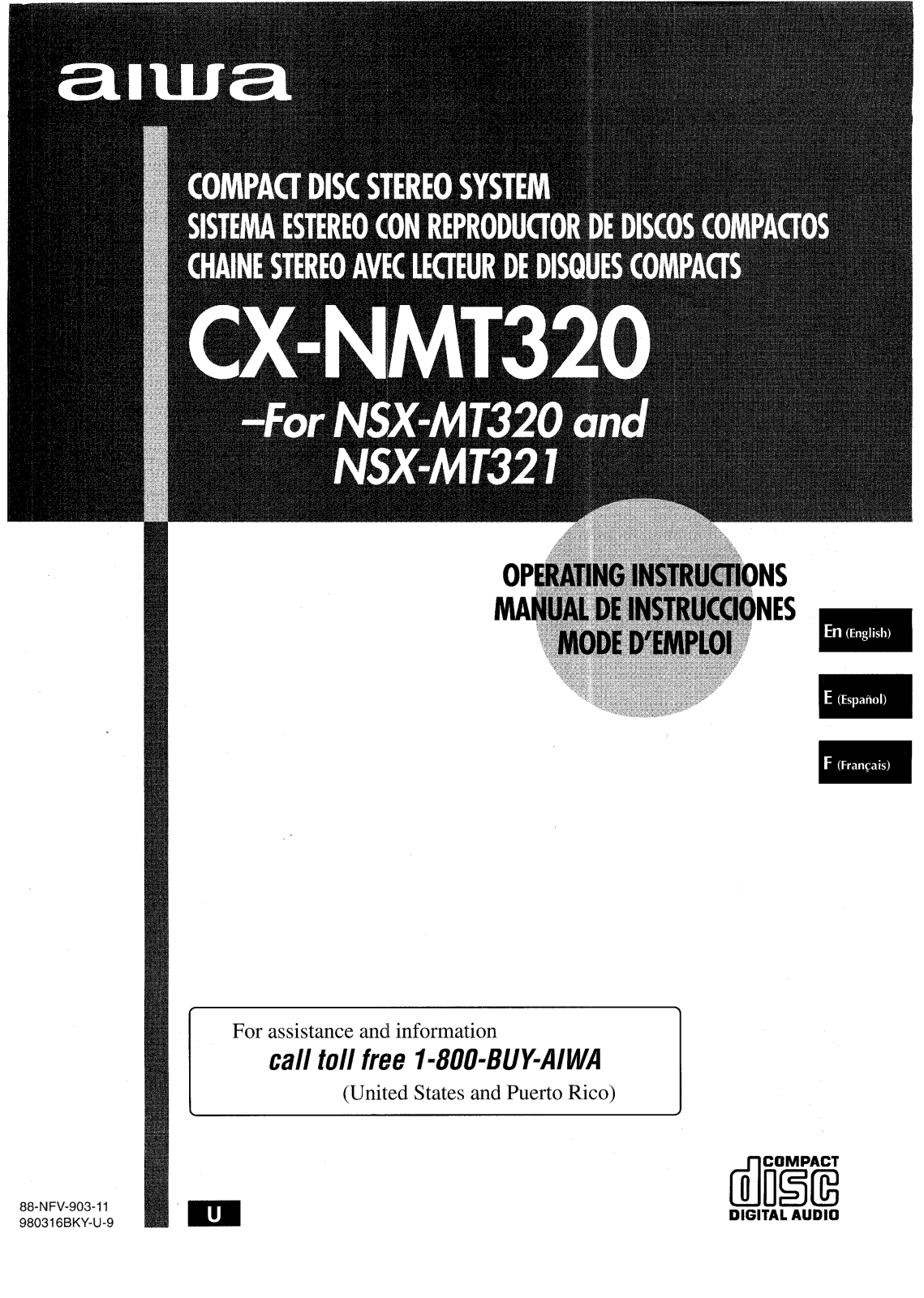 Sony CXNMT320 Operating Manual