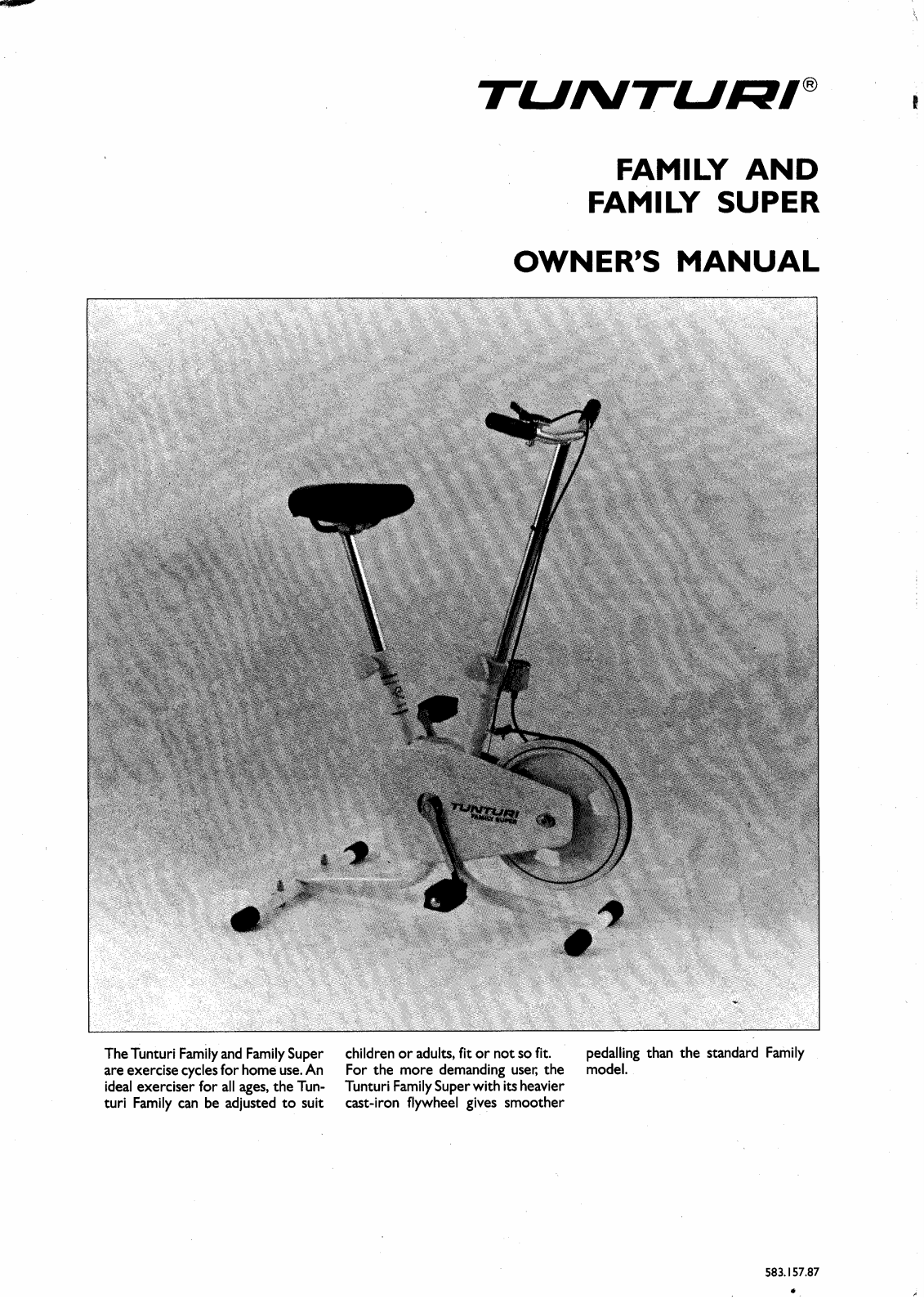 Tunturi Exercise Bike User Manual