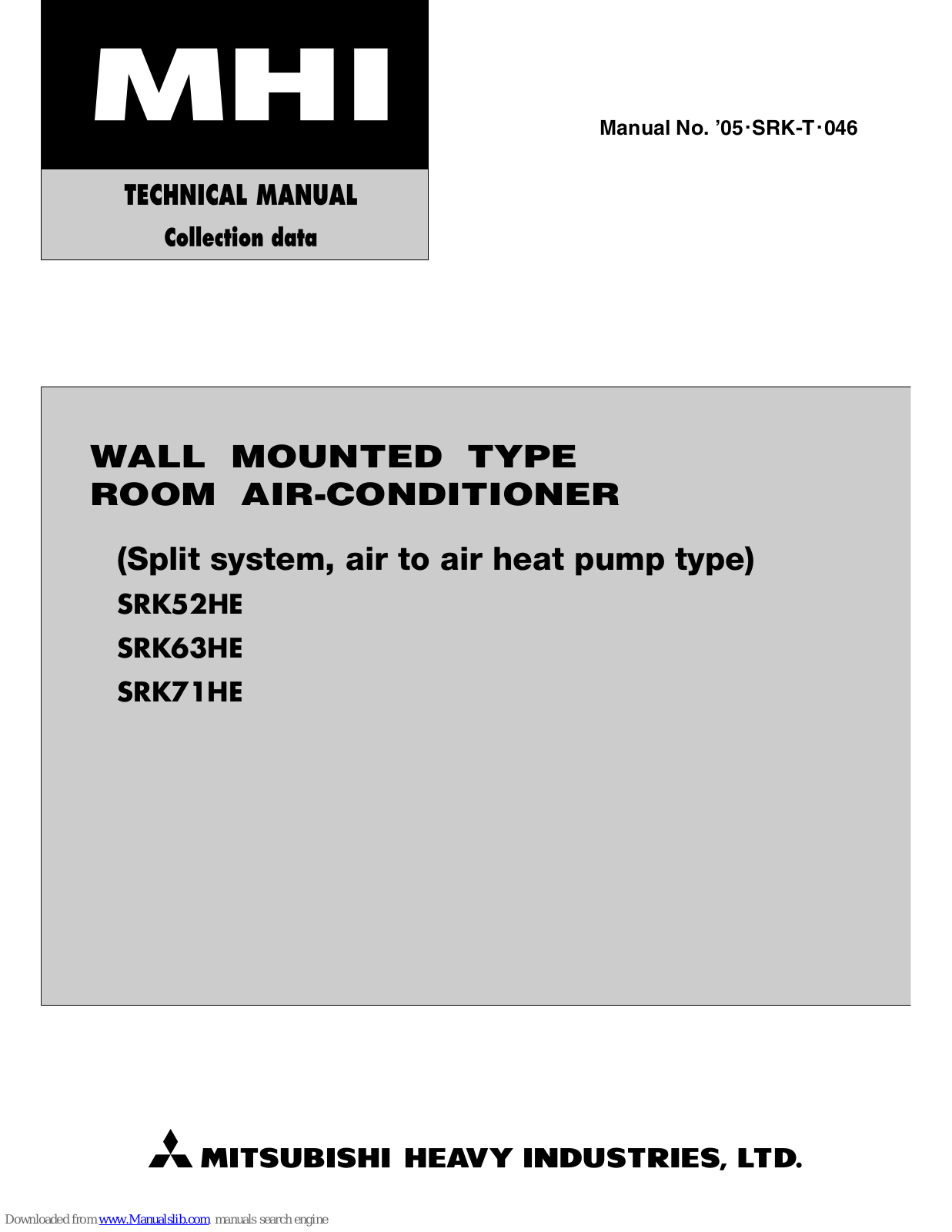 Mitsubishi SRK52HE, SRK71HE, SRK63HE Technical Manual