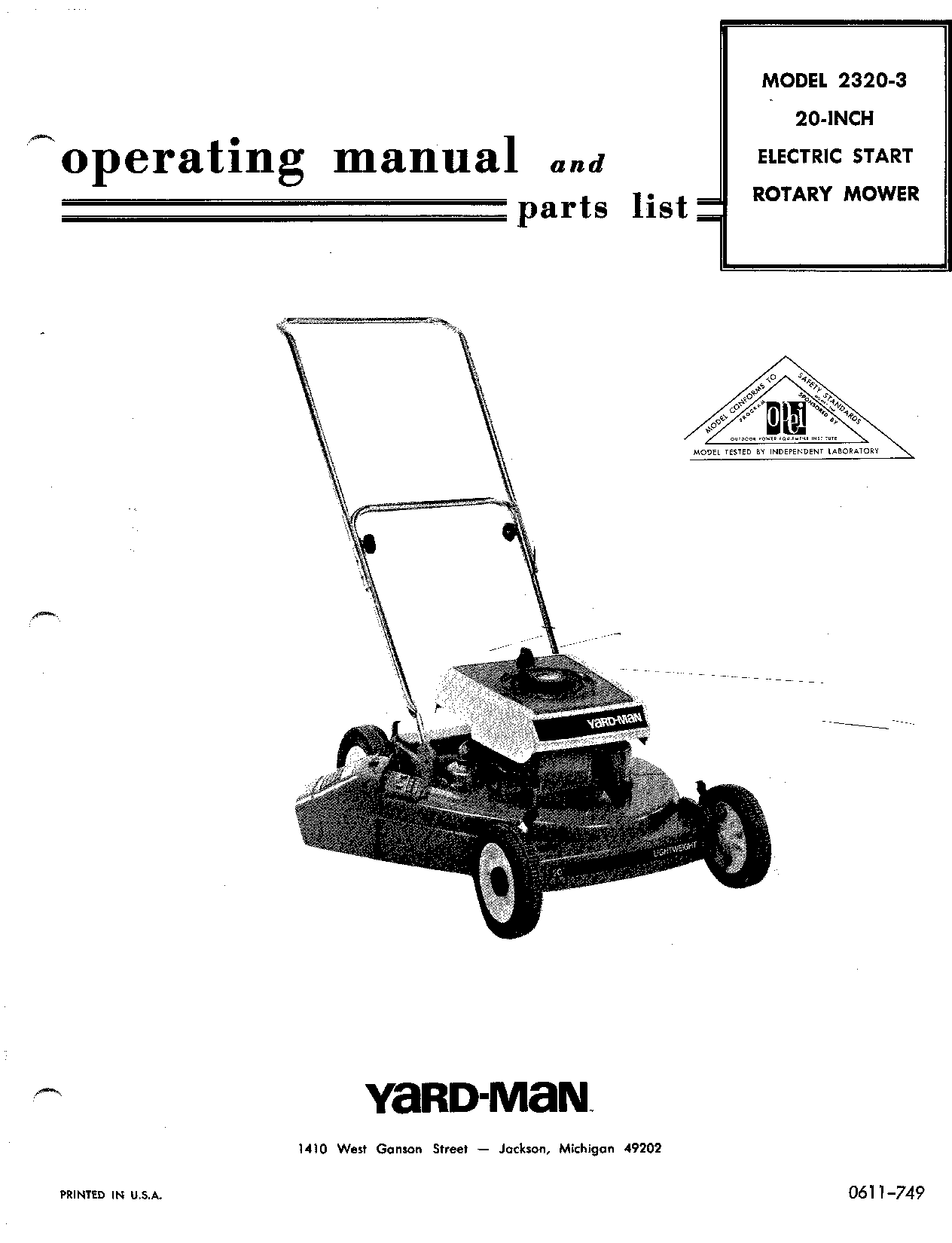 Yard-Man 2320-3 User Manual