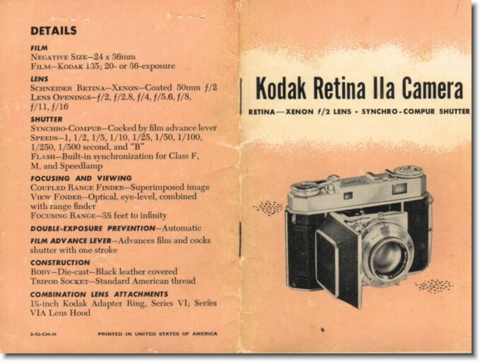 Kodak Retina II A Instruction Manual