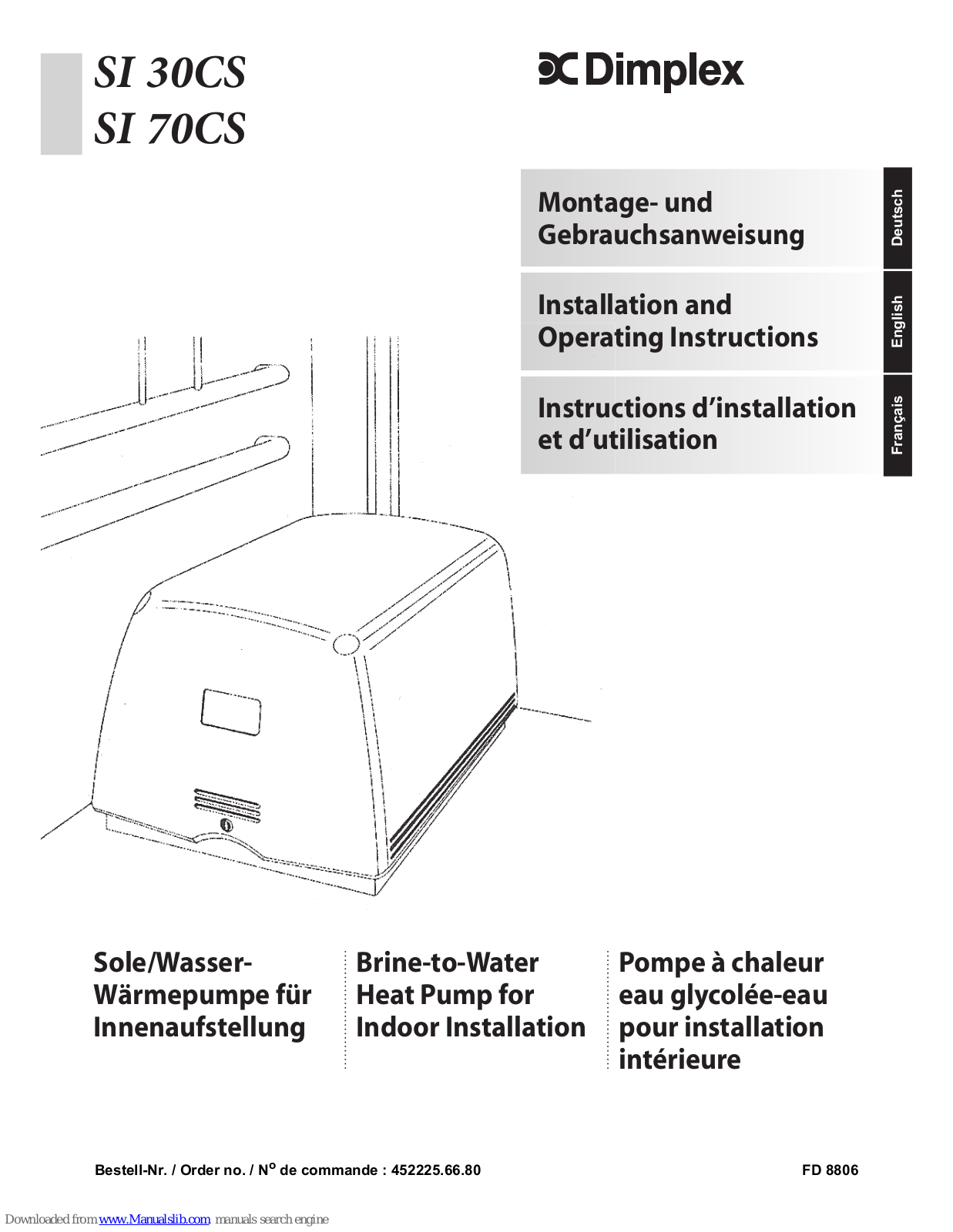 Dimplex SI 30CS, SI 70CS Installation And Operating Instructions Manual