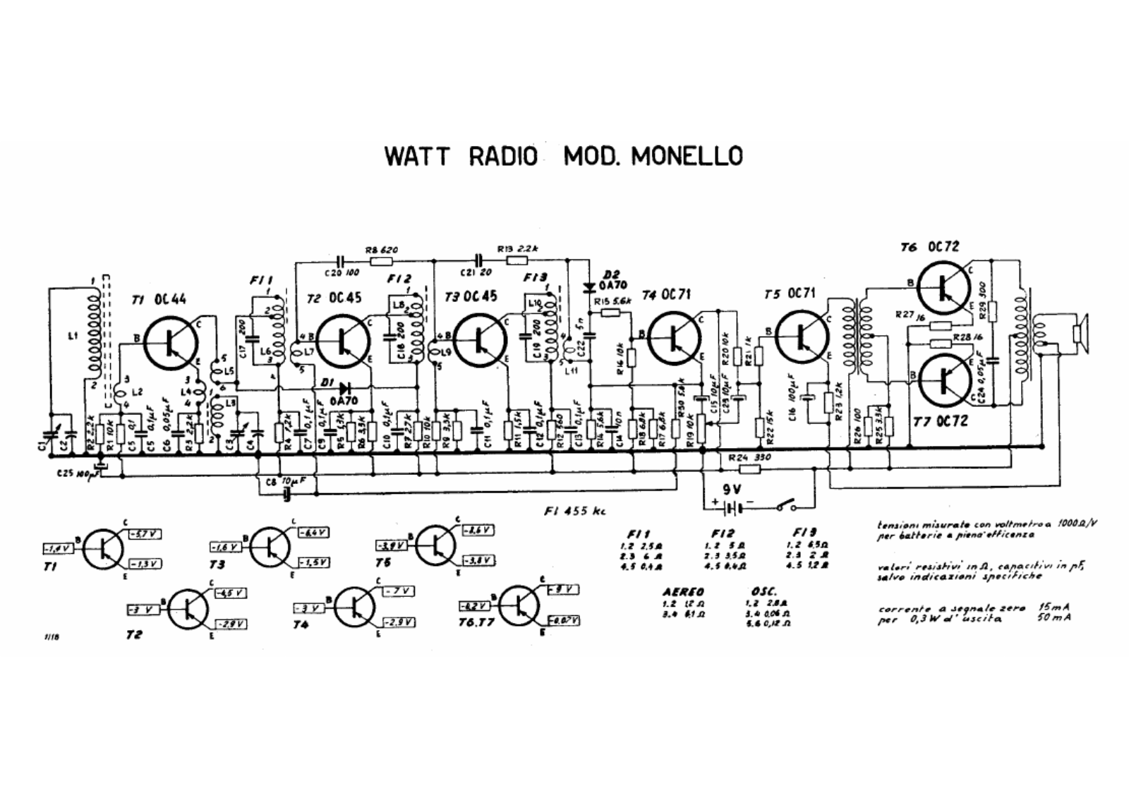 Watt Radio monello trans schematic