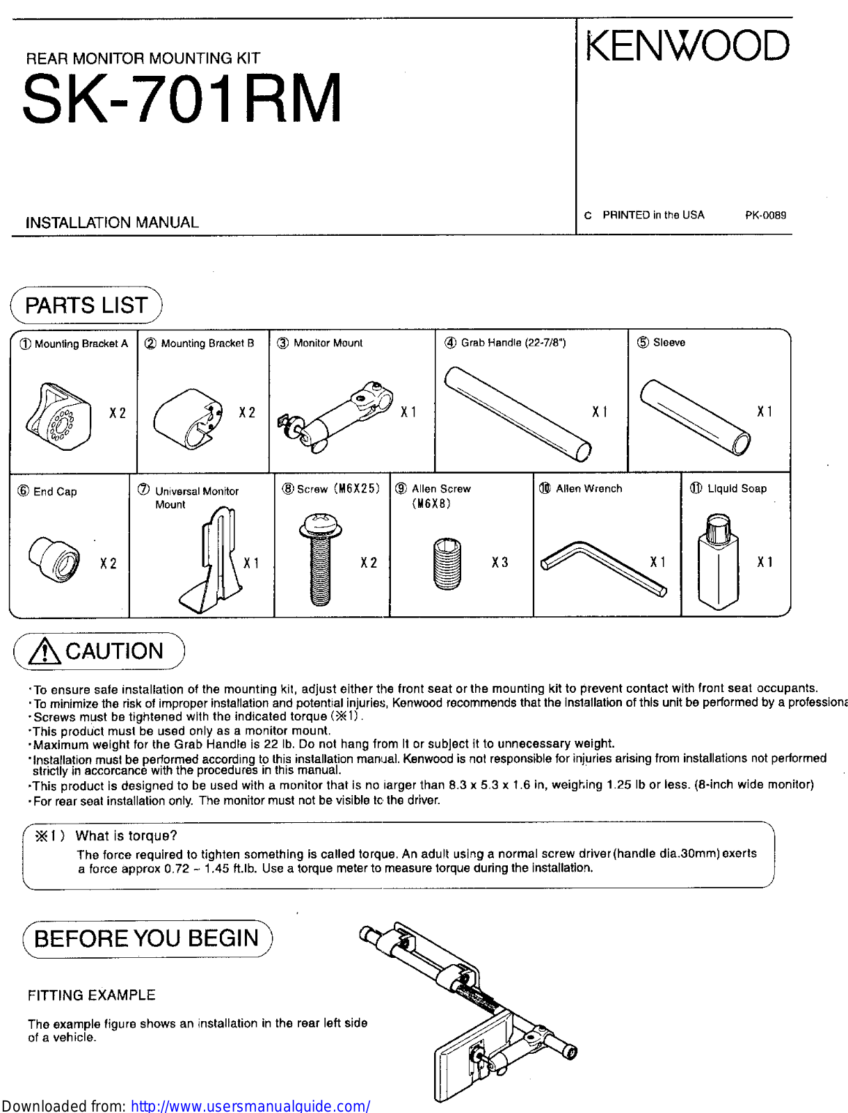 KENWOOD SK-701M User Manual