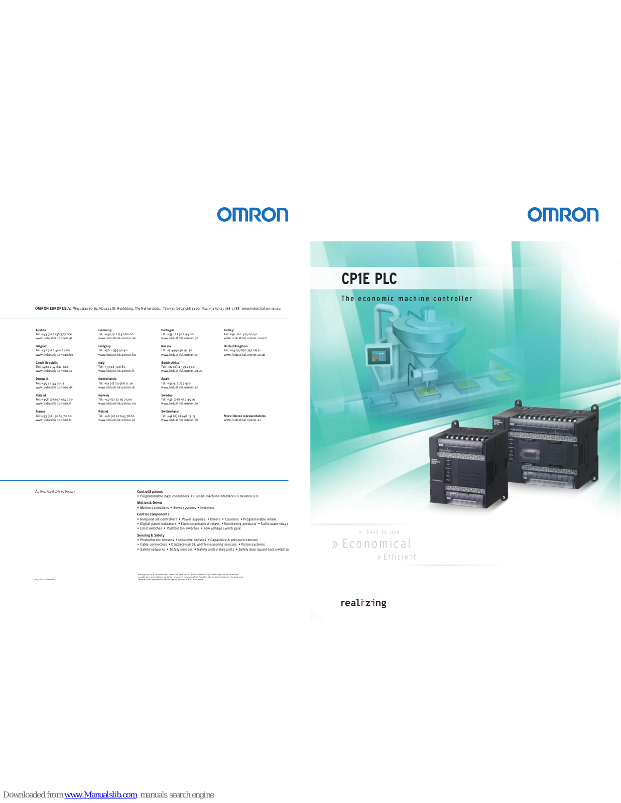 Omron CP1E-E40DR-A, CP1E-N20DR-A, CP1E-NA20DR-A, CP1E-N20DT-A, CP1E-N20DT1-A Brochure