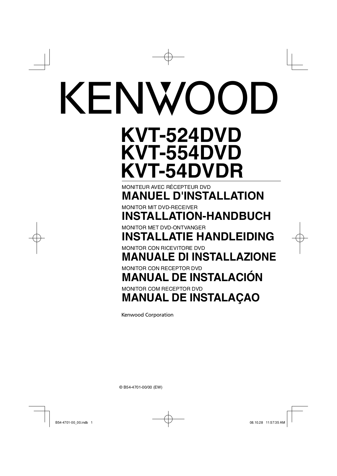 Kenwood KVT-554DVD, KVT-54DVDR User Manual