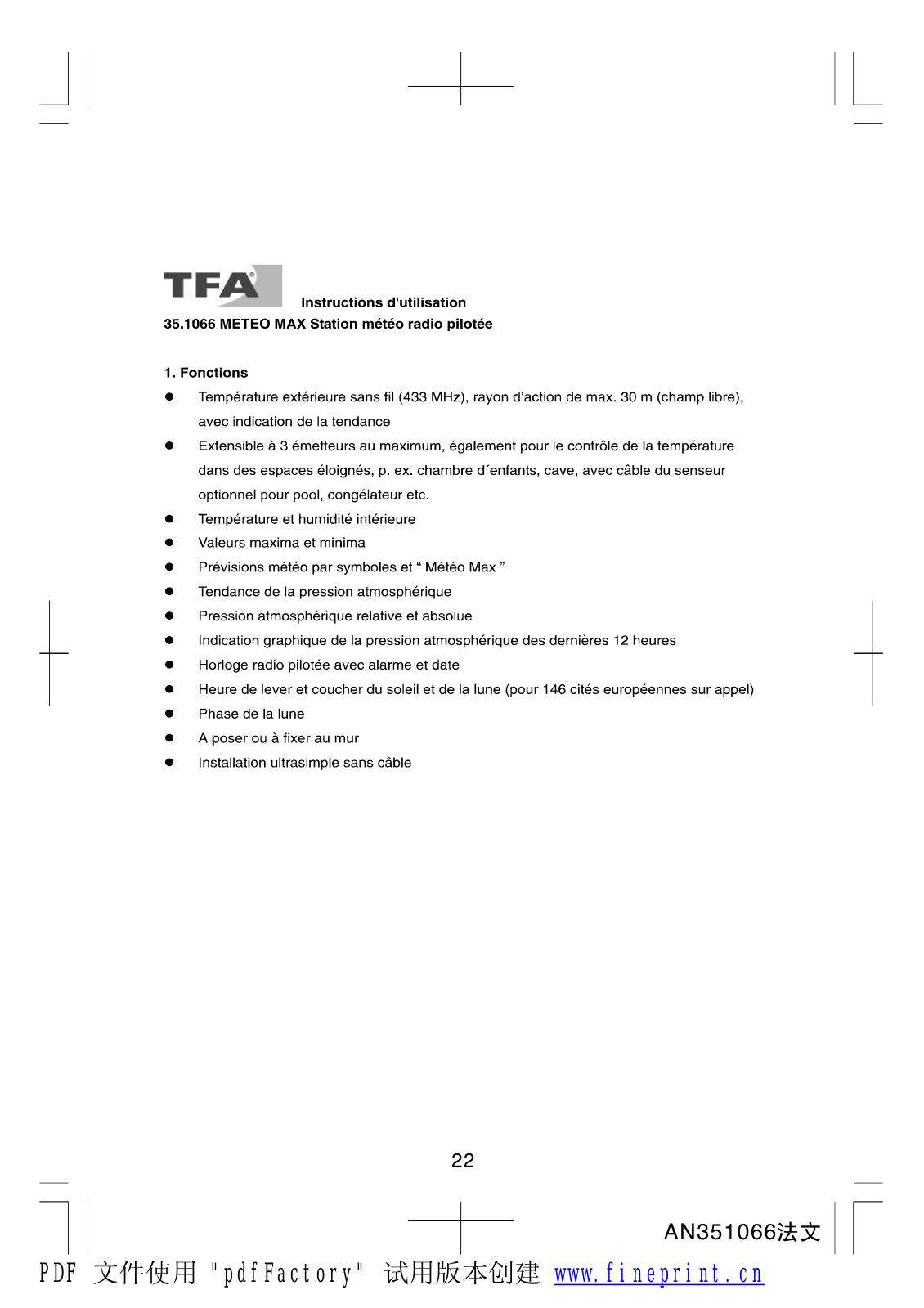 TFA Dostmann 35.1066 Instruction Manual