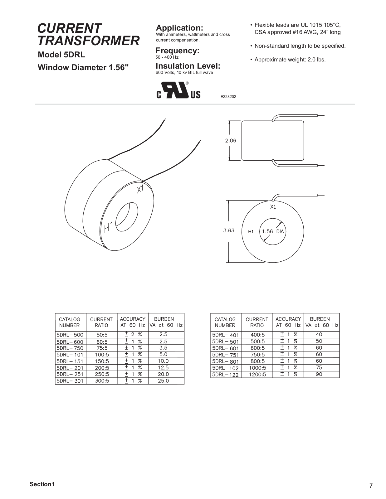 Crompton Instruments 5DRL Data Sheet