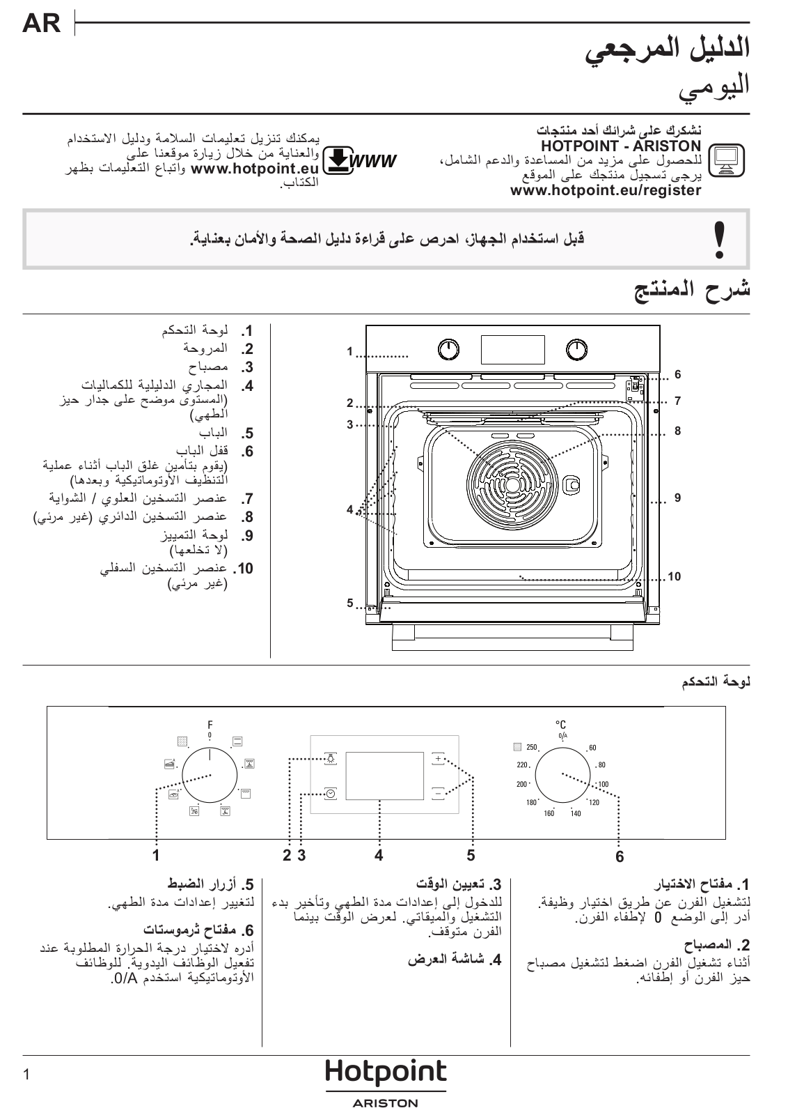 HOTPOINT/ARISTON FA3 540 P IX HA Daily Reference Guide