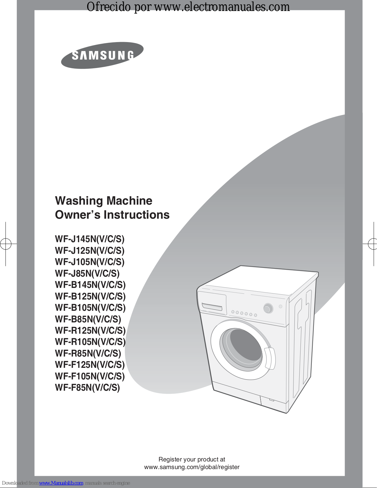 Samsung WF-J145V, WF-J125N, WF-J145C, WF-J145S, WF-J125V Owner's Instructions Manual