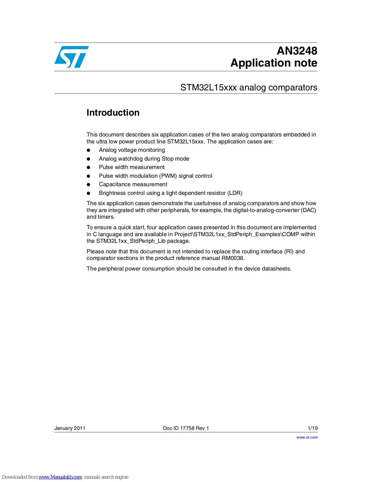 STMicroelectronics AN3248 Application Note