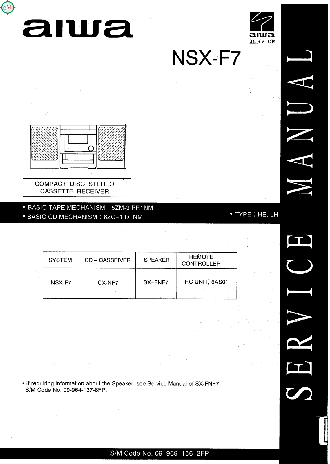 Aiwa NSXF-7 Schematic