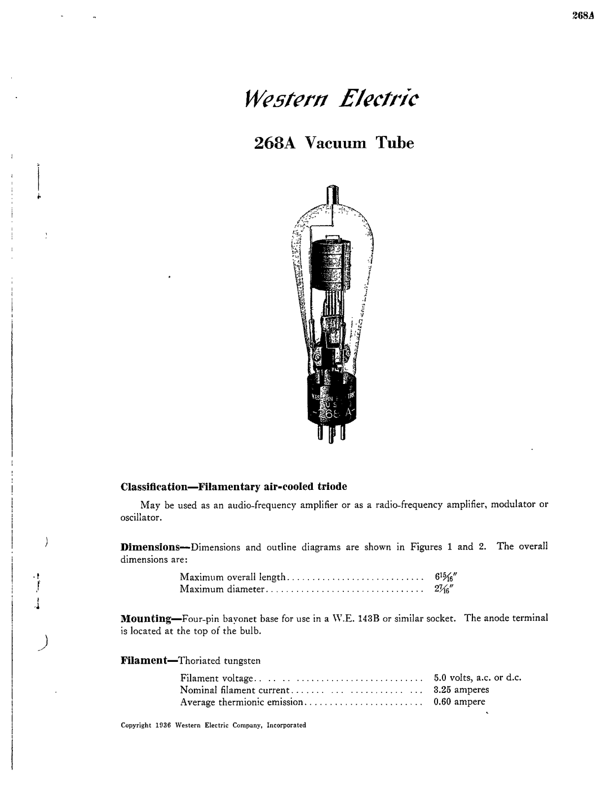 Western Electric 268-A Brochure