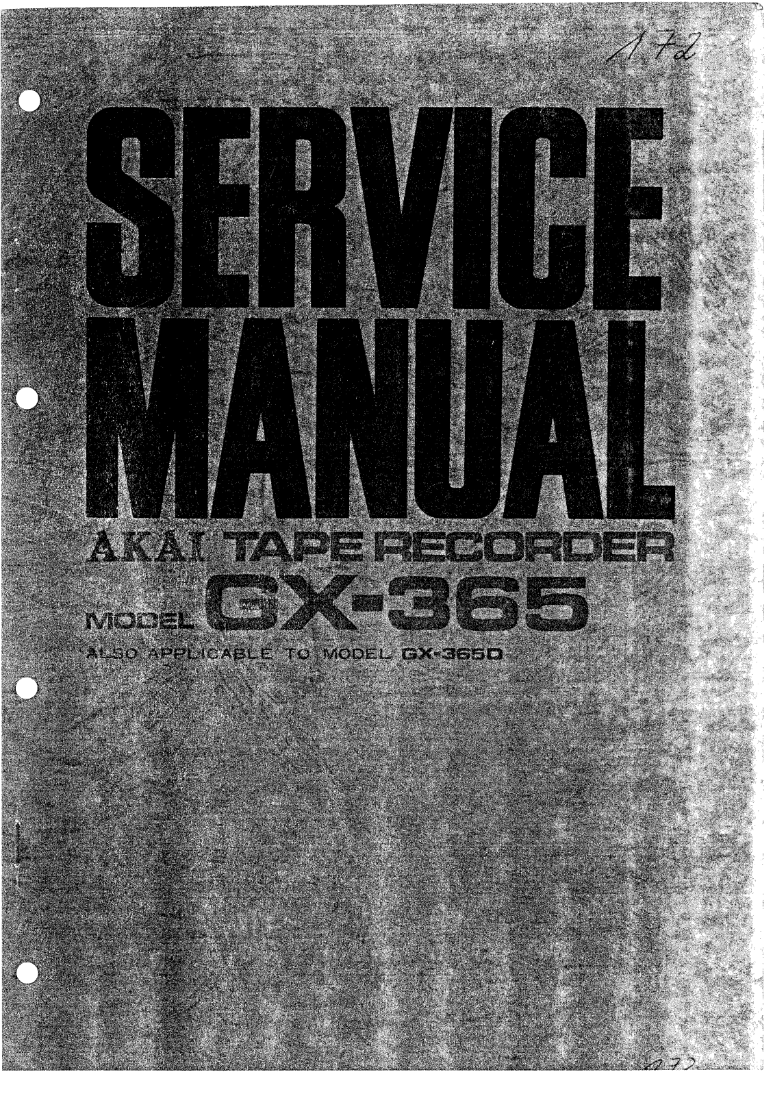 Akai GX-365-D, GX-365 Service Manual