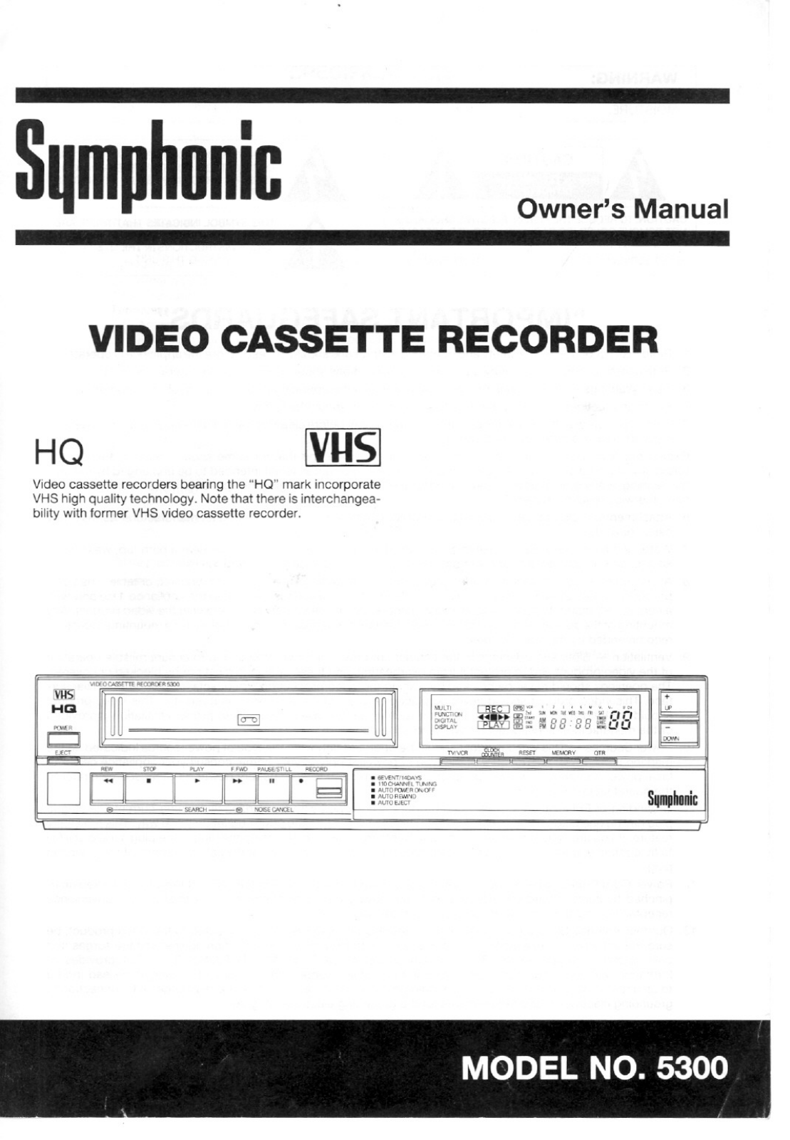 Symphonic 5300 User Manual