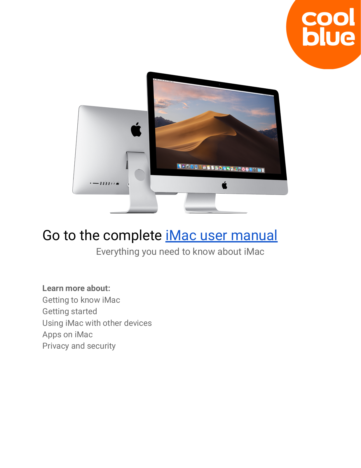 Apple iMac 21.5 inches (2019) User manual