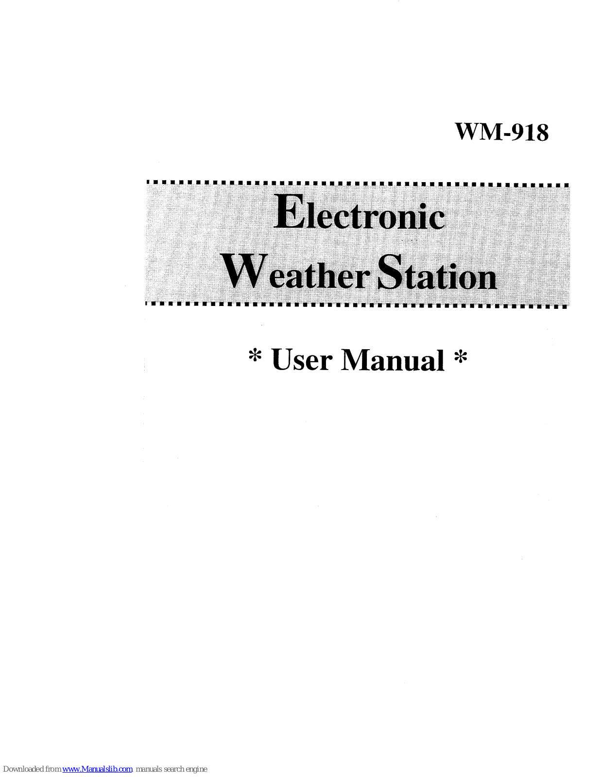 Oregon Scientific WM-918 User Manual - ManualMachine.com