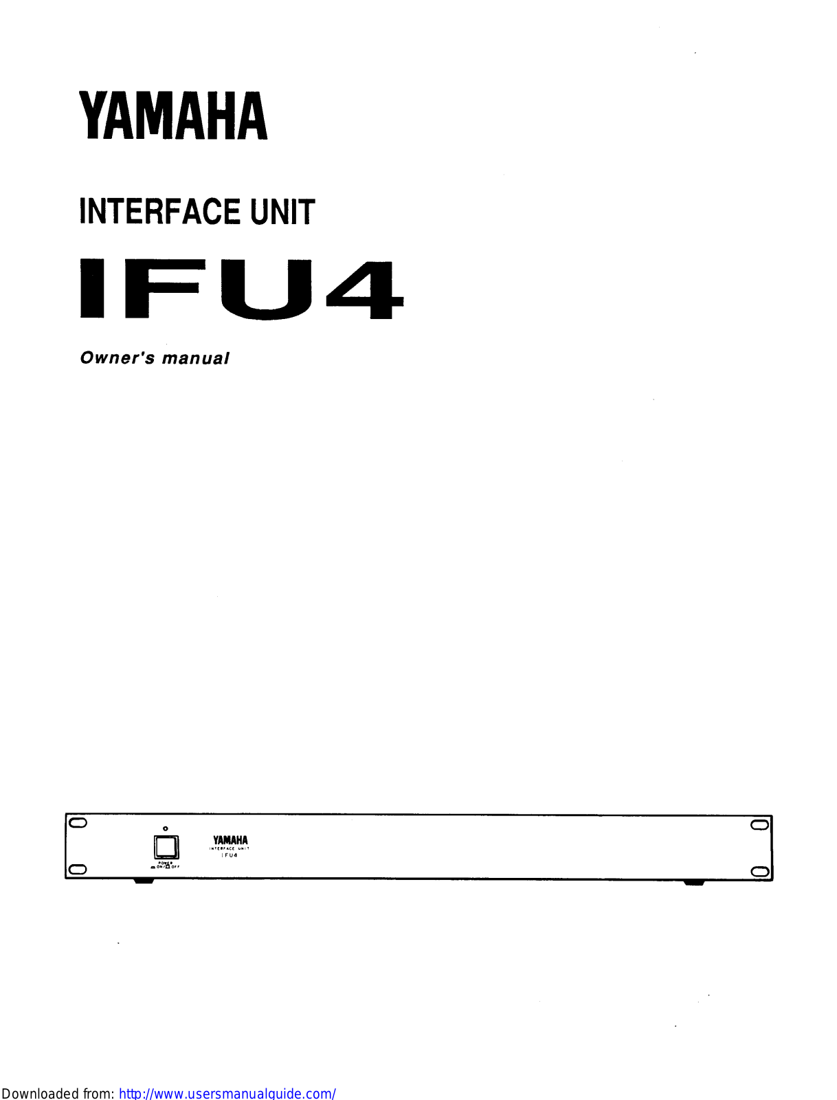 Yamaha Audio IFU4 User Manual