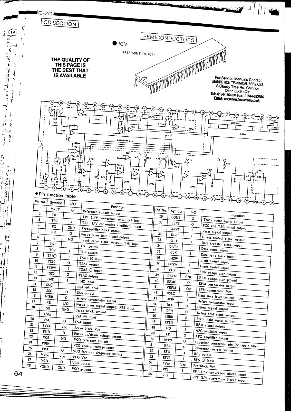 Denon UDRA-70, UDR-70, UCD-70 Schematic Diagram 8