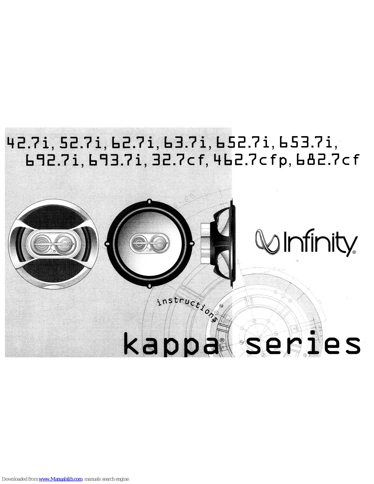 Infinity kappa 652.7i, kappa 52.7i, kappa 62.7i, kappa 63.7i, kappa 653.7i Instruction Manual