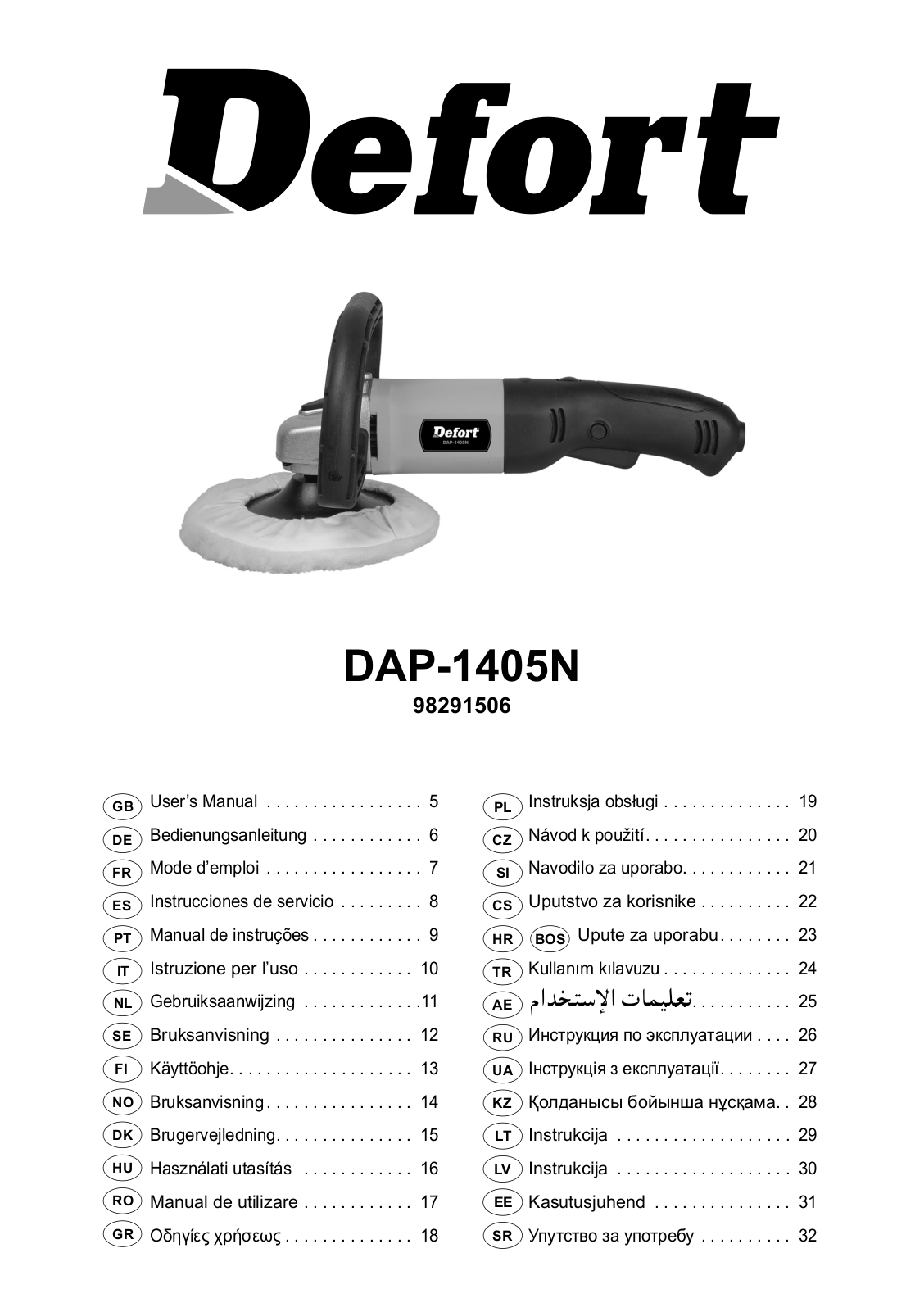 Defort DAG-1405N User Manual