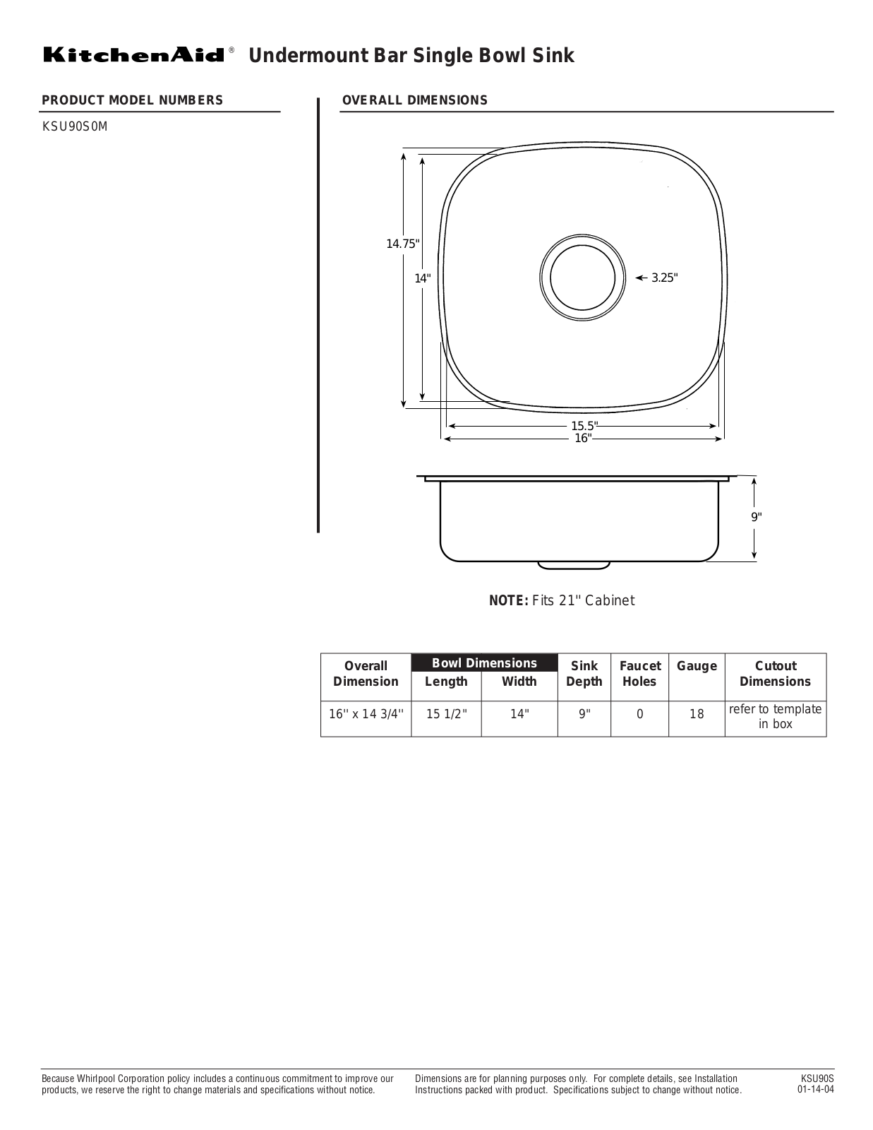 KitchenAid KSU90S0MLL User Manual