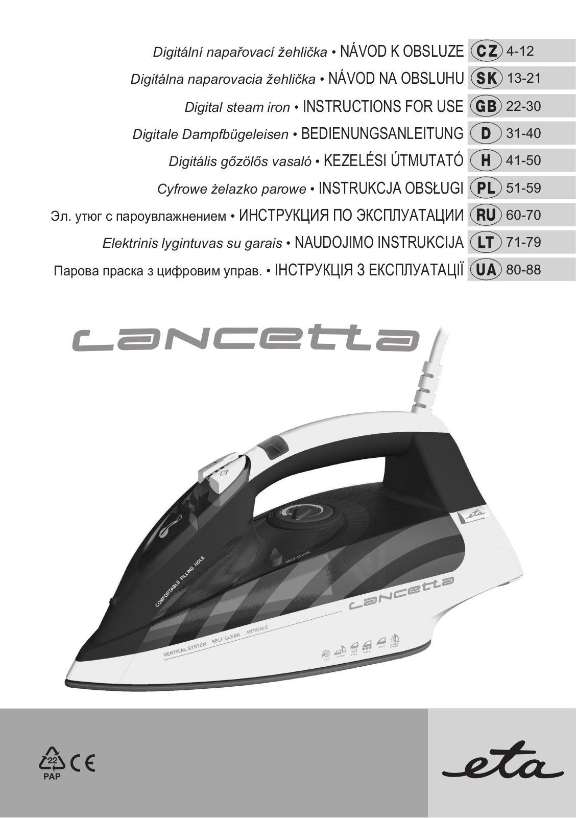 ETA Digi Lancetta User Manual