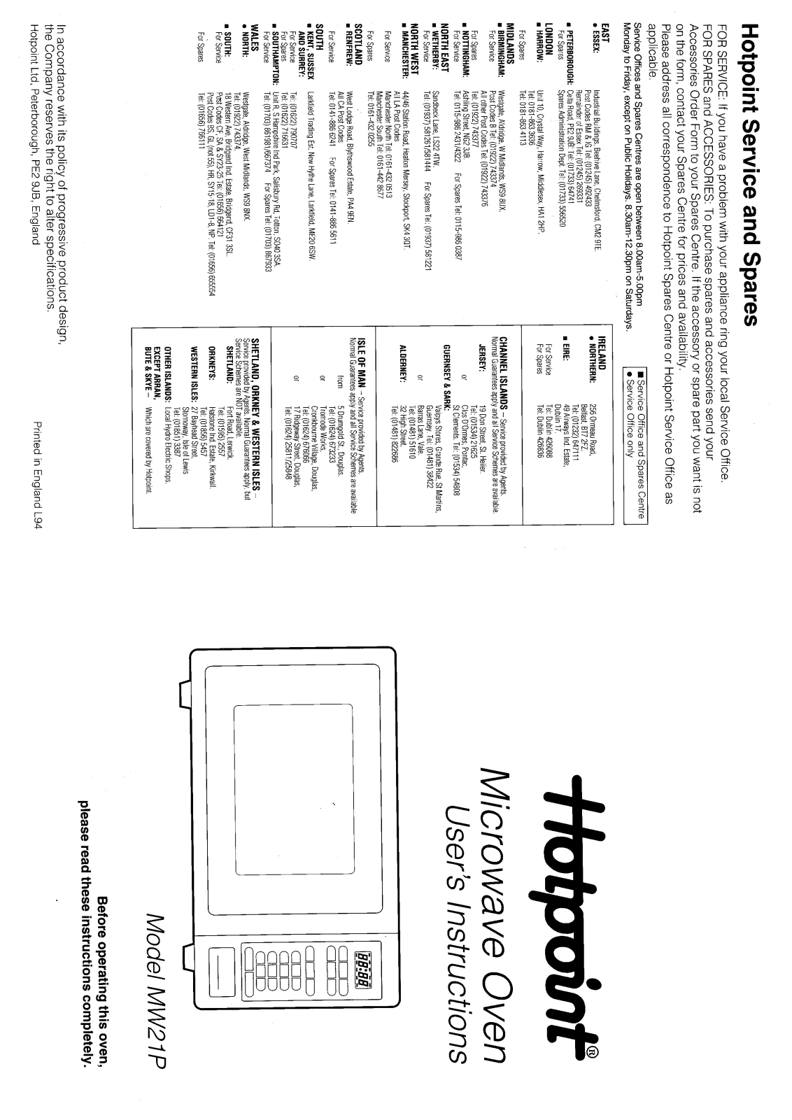 Hotpoint-Ariston HBMW21 User Manual