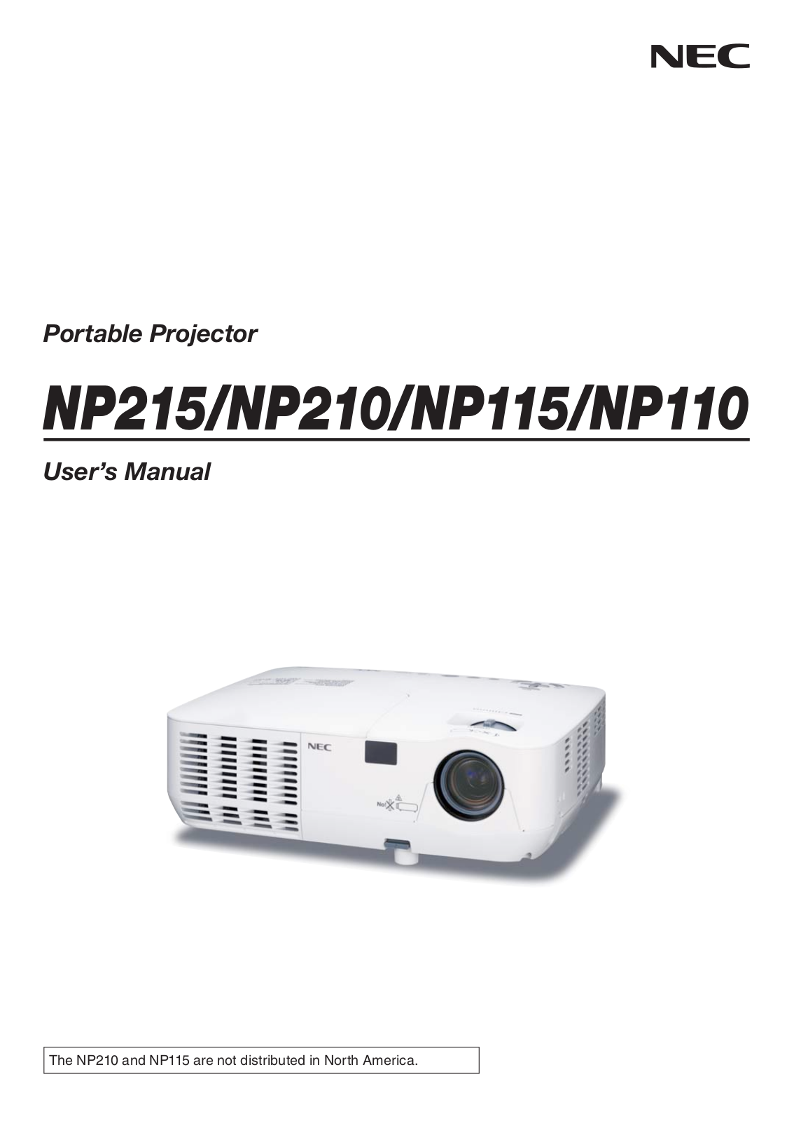 NEC NP215, NP210, NP115, NP110 User Manual