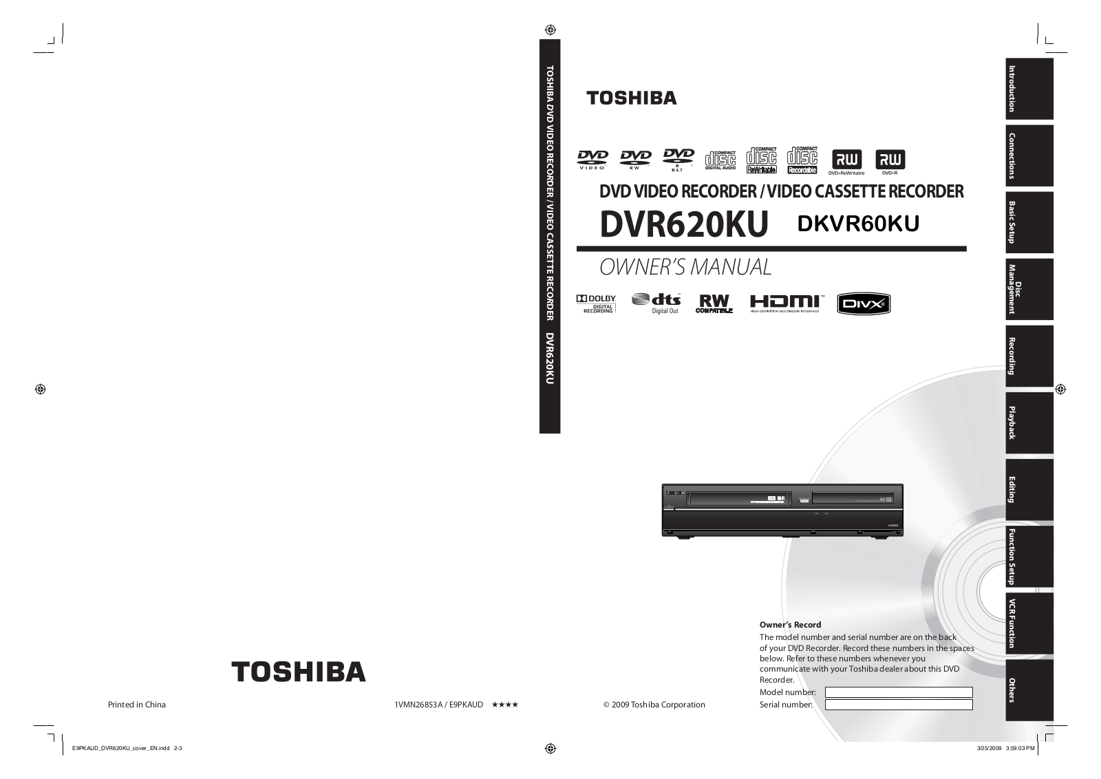 Toshiba DVR620KU User Manual