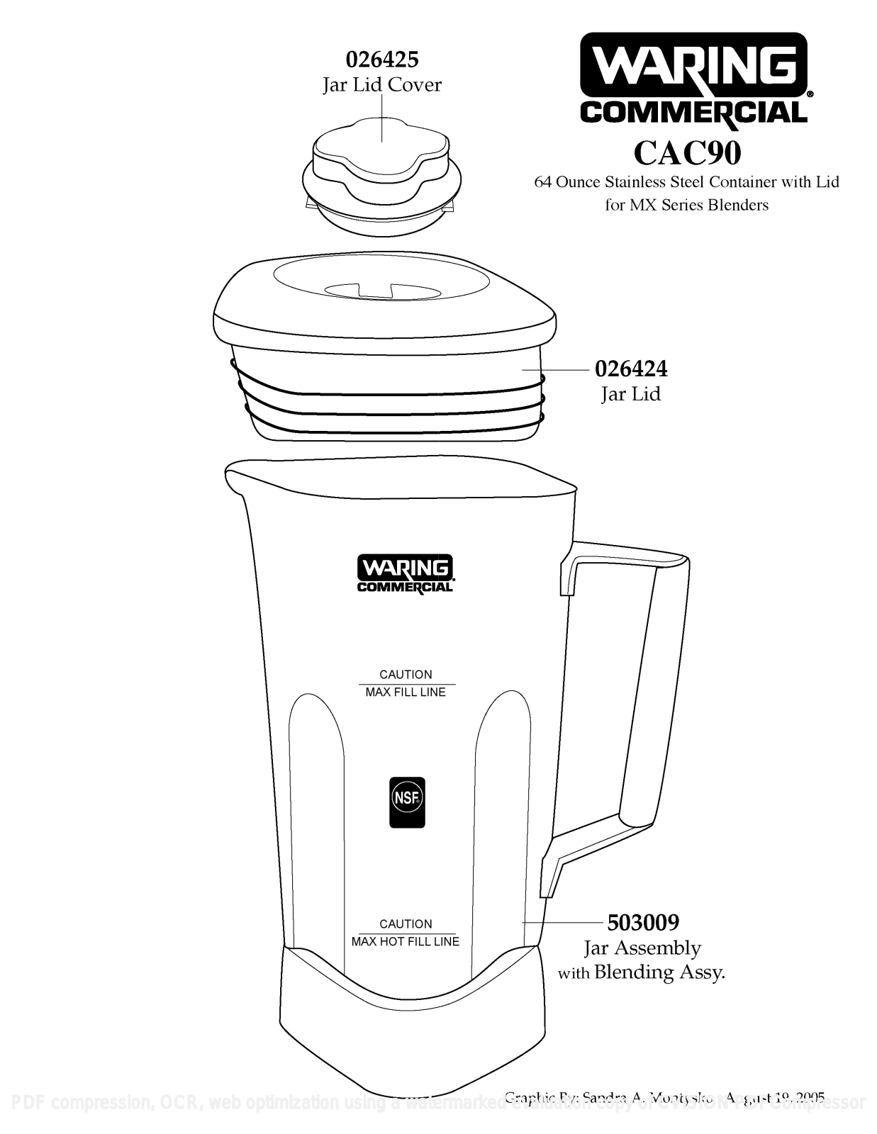 Waring CAC90 Parts List