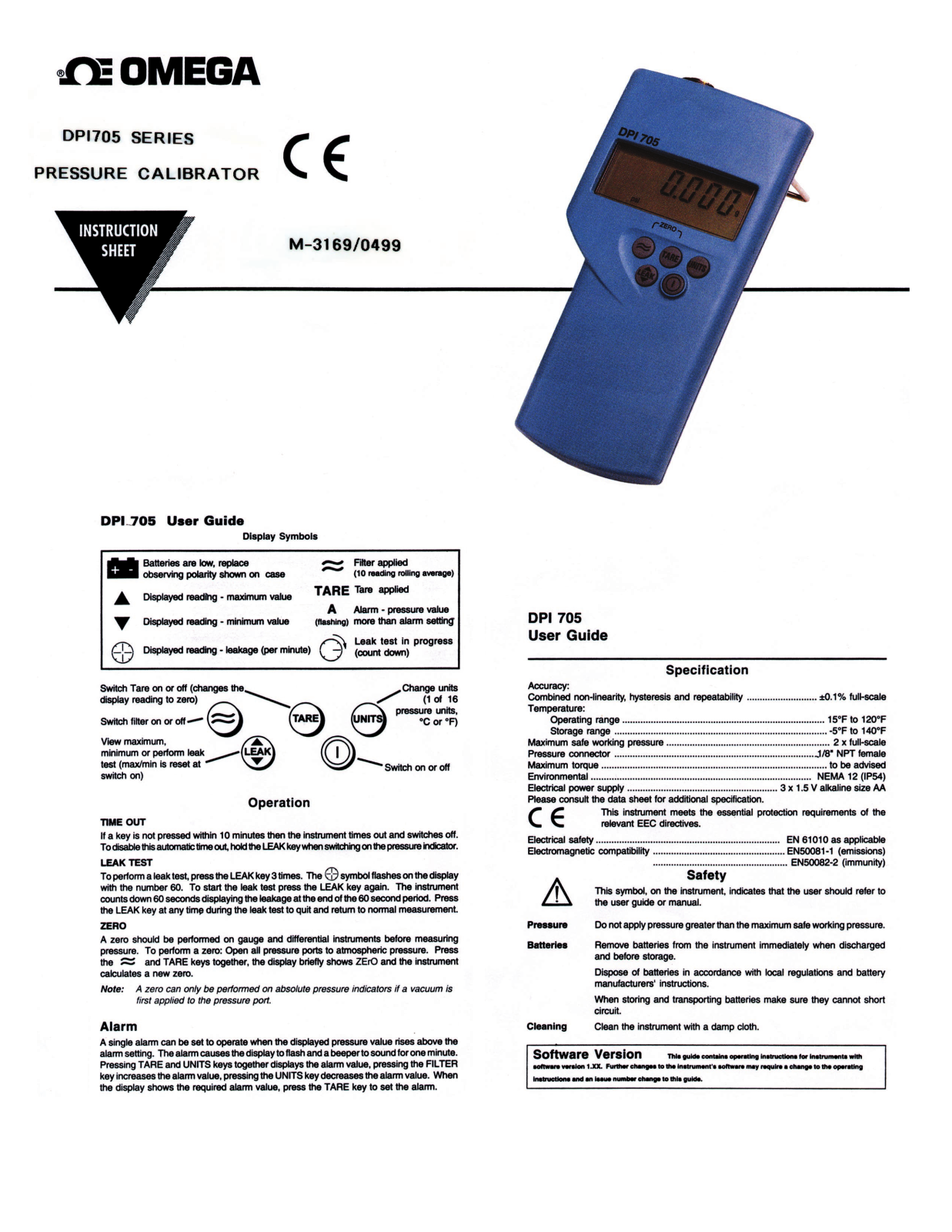 Omega Products DP1705 Installation  Manual