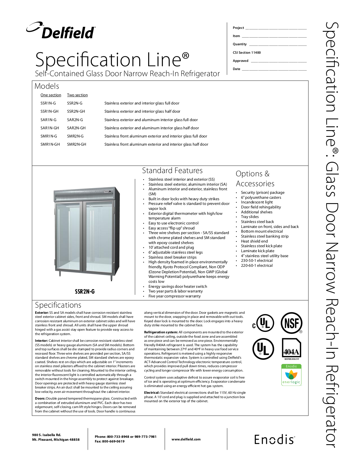 Delfield SSR2N-G User Manual