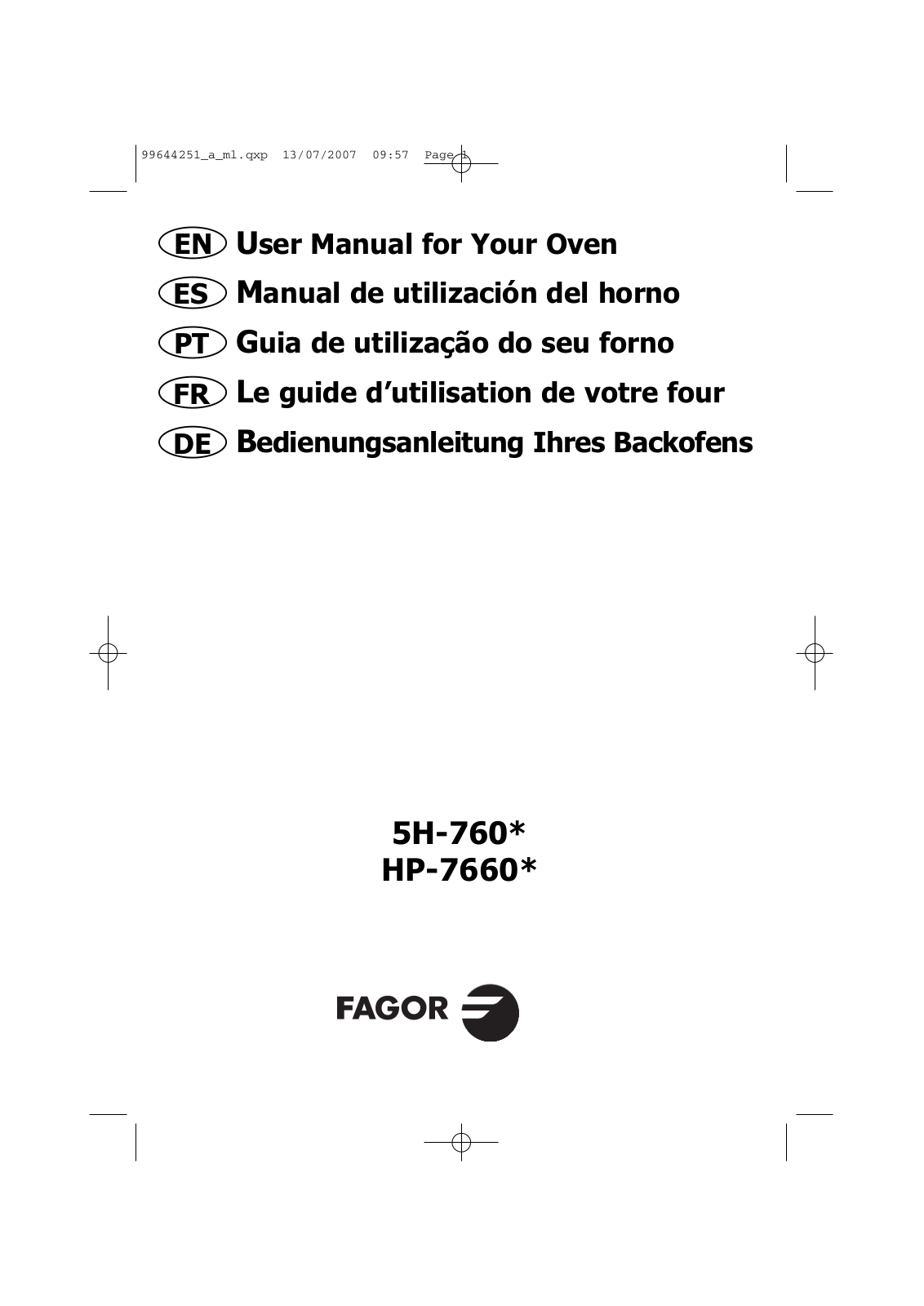 FAGOR 5H-760 User Manual
