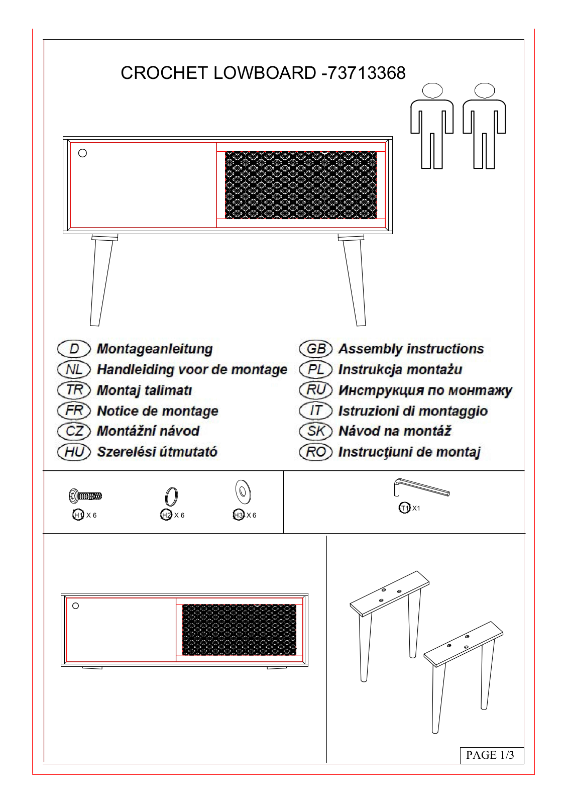 Home affaire Crochet Assembly instructions