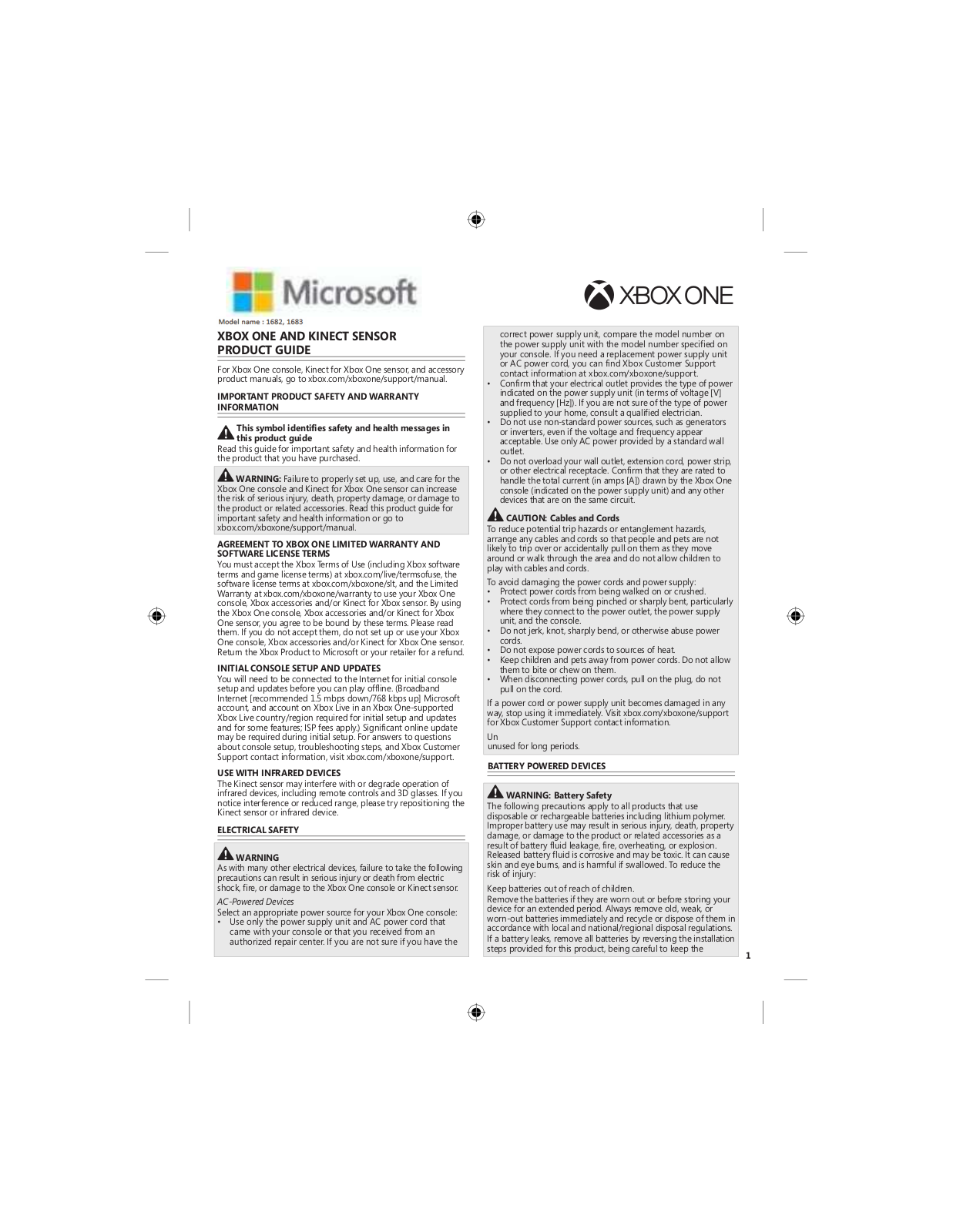 Microsoft 1683, 1682 User Manual