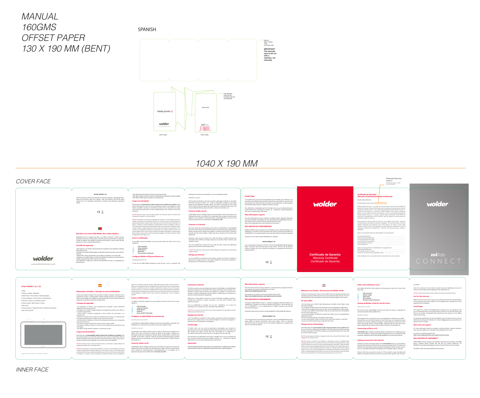 Wolder miTab Connect 10.1 3G Instruction Manual