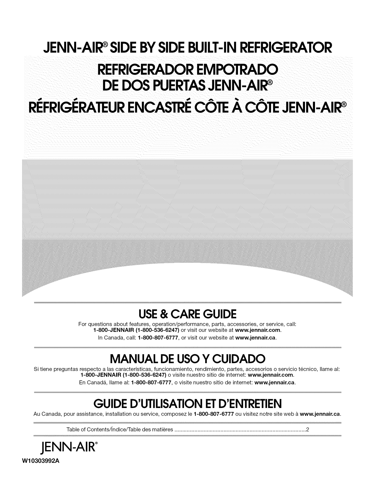 Jenn-Air JS48NXFXDW05, JS48NXFXDW04, JS48NXFXDW03, JS48NXFXDW02, JS48NXFXDW01 Owner’s Manual