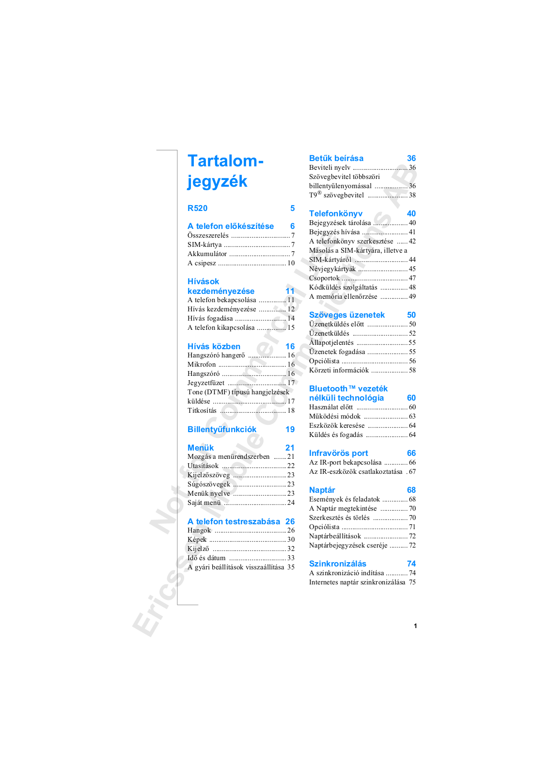 Ericsson R520S User Manual