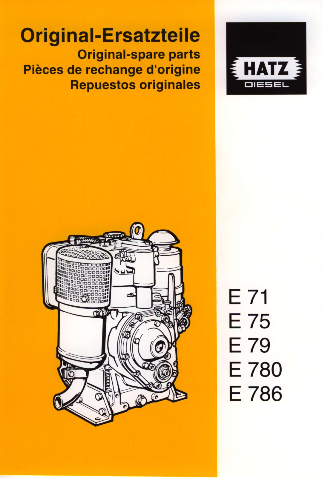 Hatz Diesel E71, E75, E79, E780, E786 Original-spare Parts