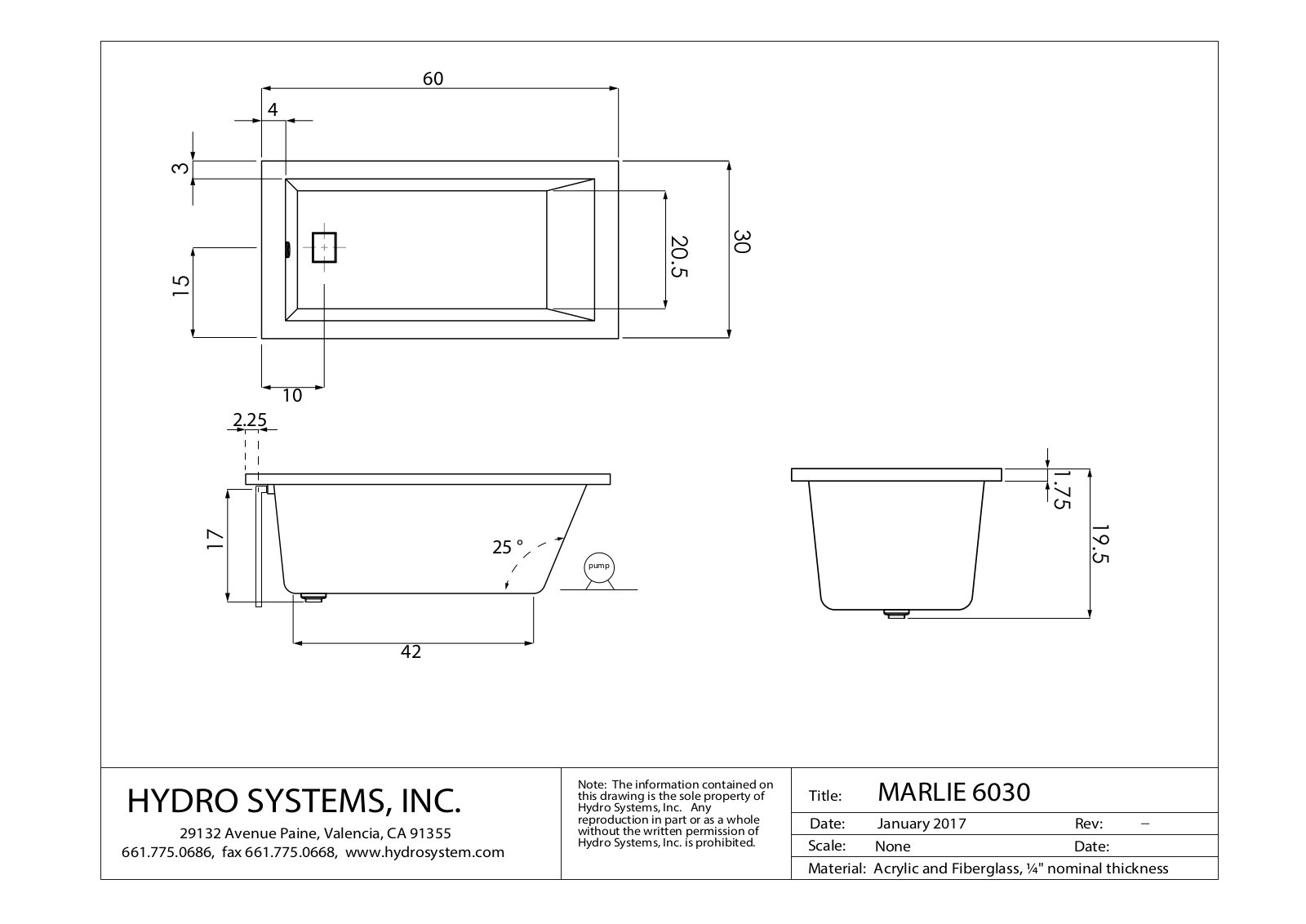 Hydro Systems Marlie 6030 Shematics